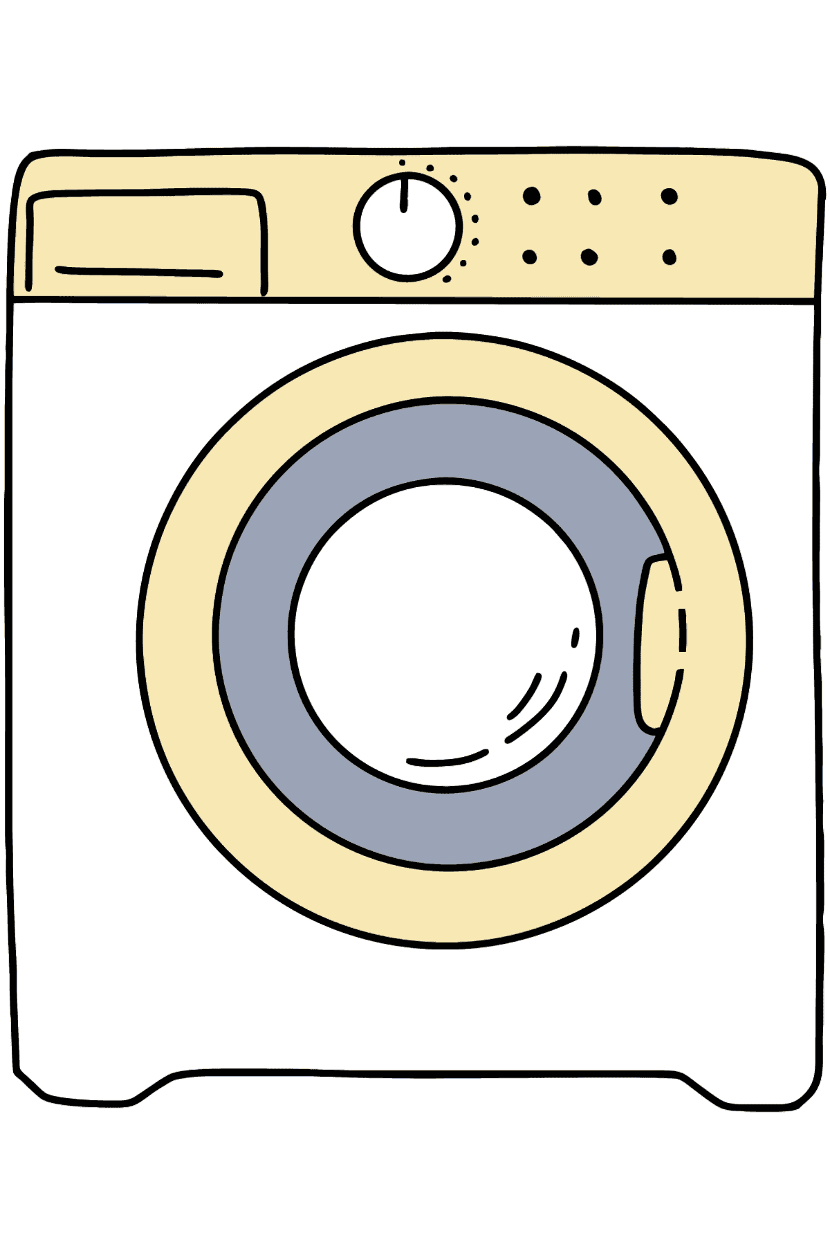 Tegning til fargelegging vaskemaskin - Tegninger til fargelegging for barn