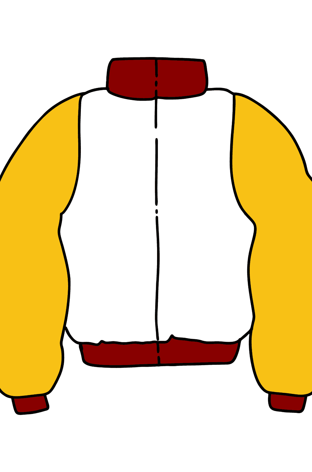 Mewarnai gambar jaket kuning - Mewarnai gambar untuk anak-anak