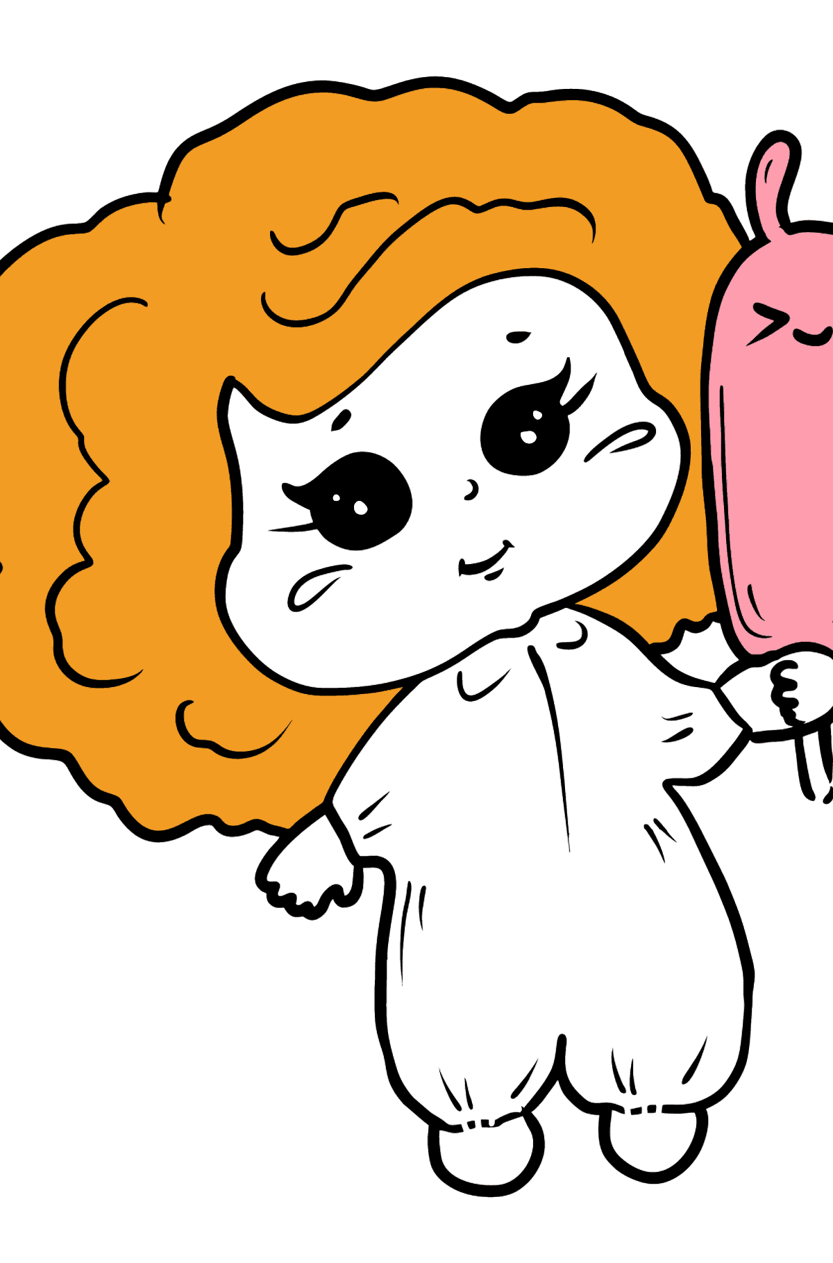 Värityskuva tyttö ja jäätelö - Värityskuvat lapsille
