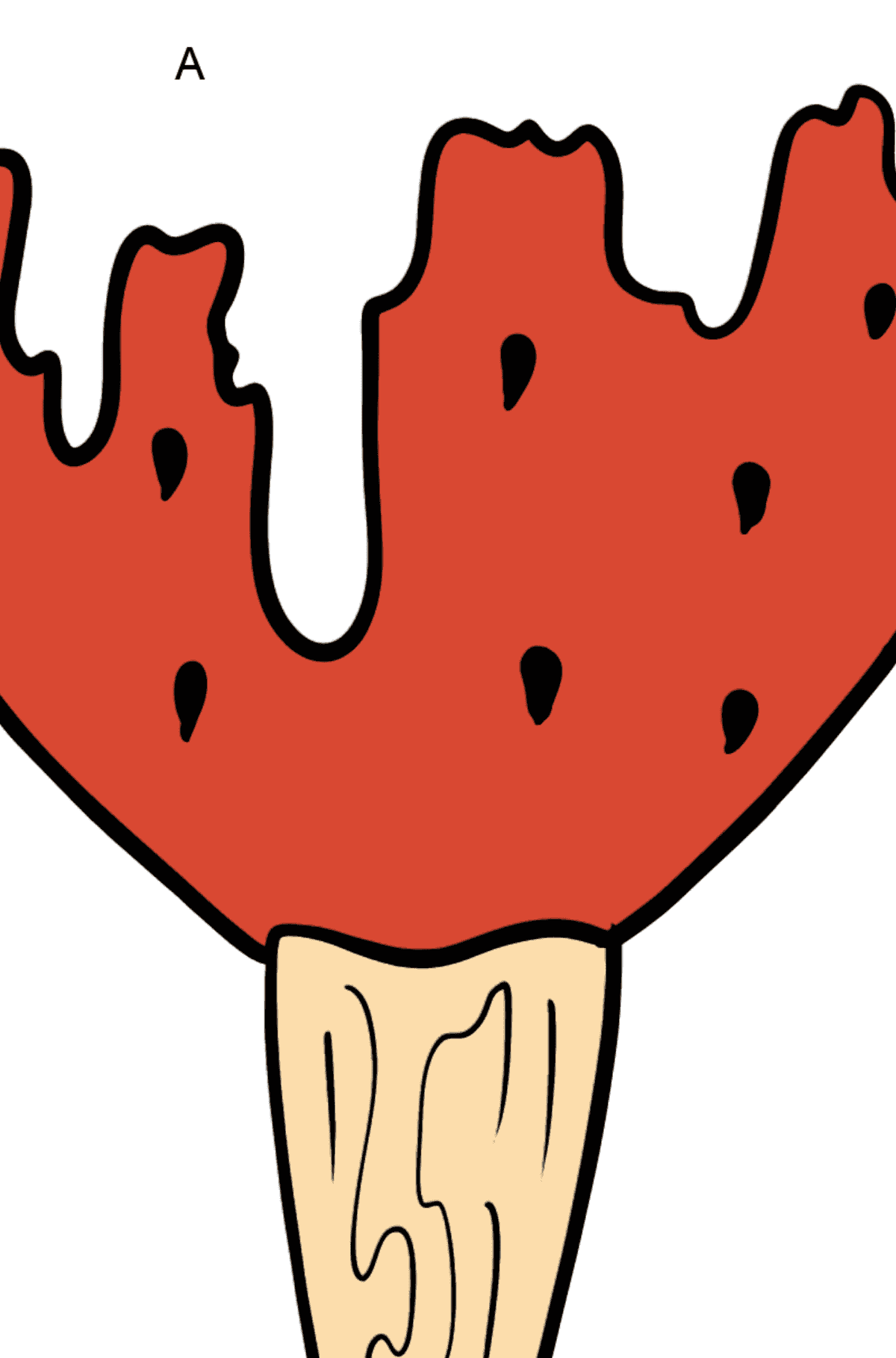 Heart Shaped Popsicle coloring page - Coloring by Letters for Kids