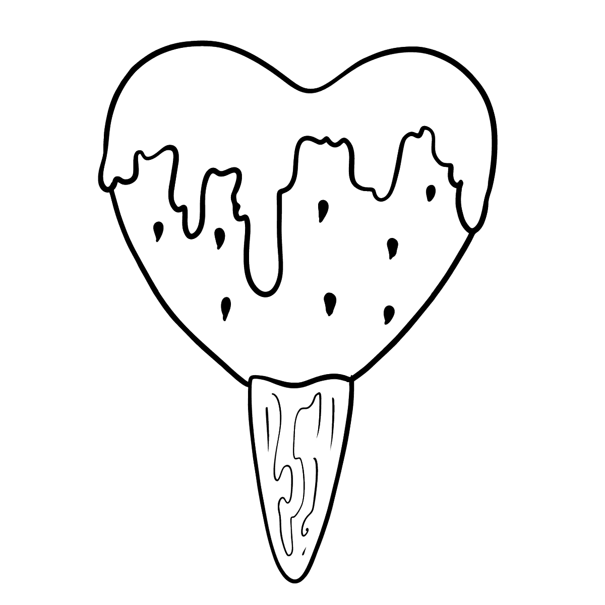 Мороженое сердце раскраска