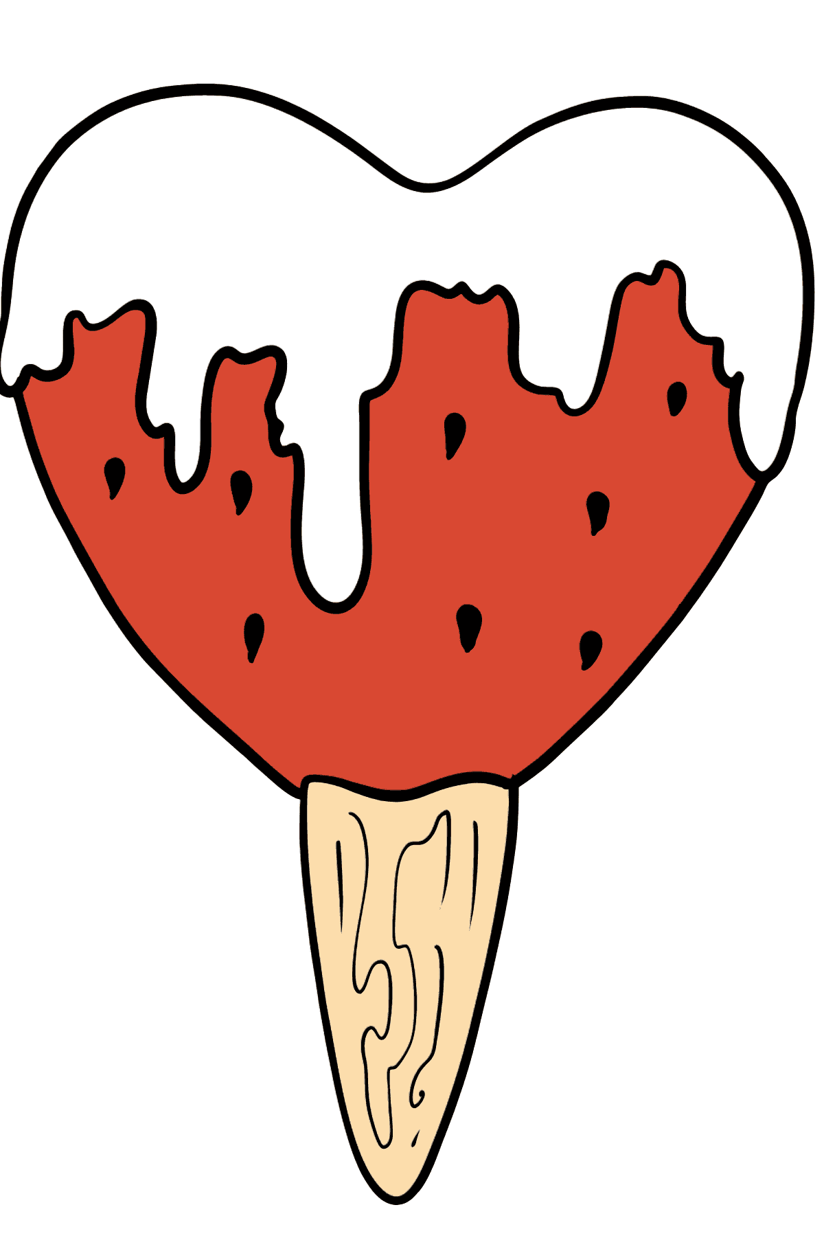 Heart Shaped Popsicle coloring page - Coloring Pages for Kids