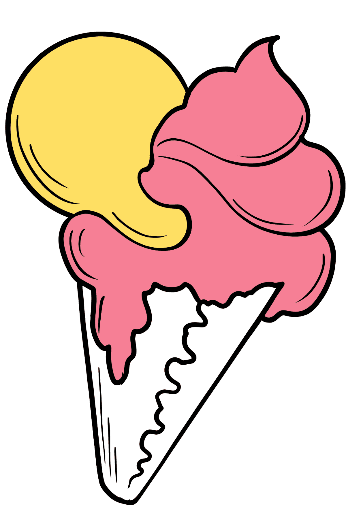 Dibujo de Cuerno de Frambuesa y Plátano para colorear - Dibujos para Colorear para Niños