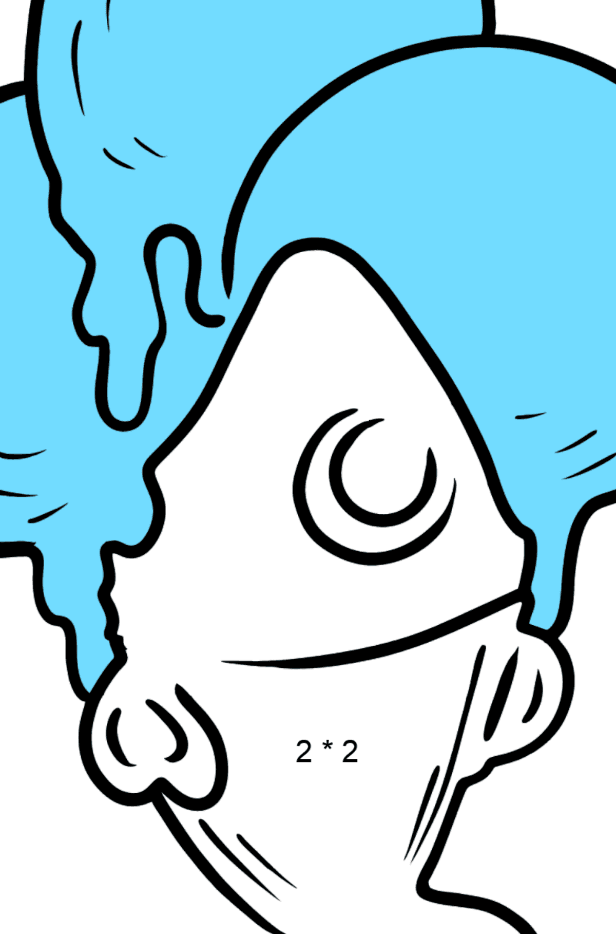 Bubble Gum Ice Cream Ausmalbild - Mathe Ausmalbilder - Multiplikation für Kinder