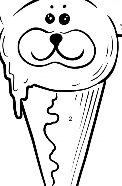 Ice Cream - Chocolate Bear with Eyes coloring page ♥ Online Free!