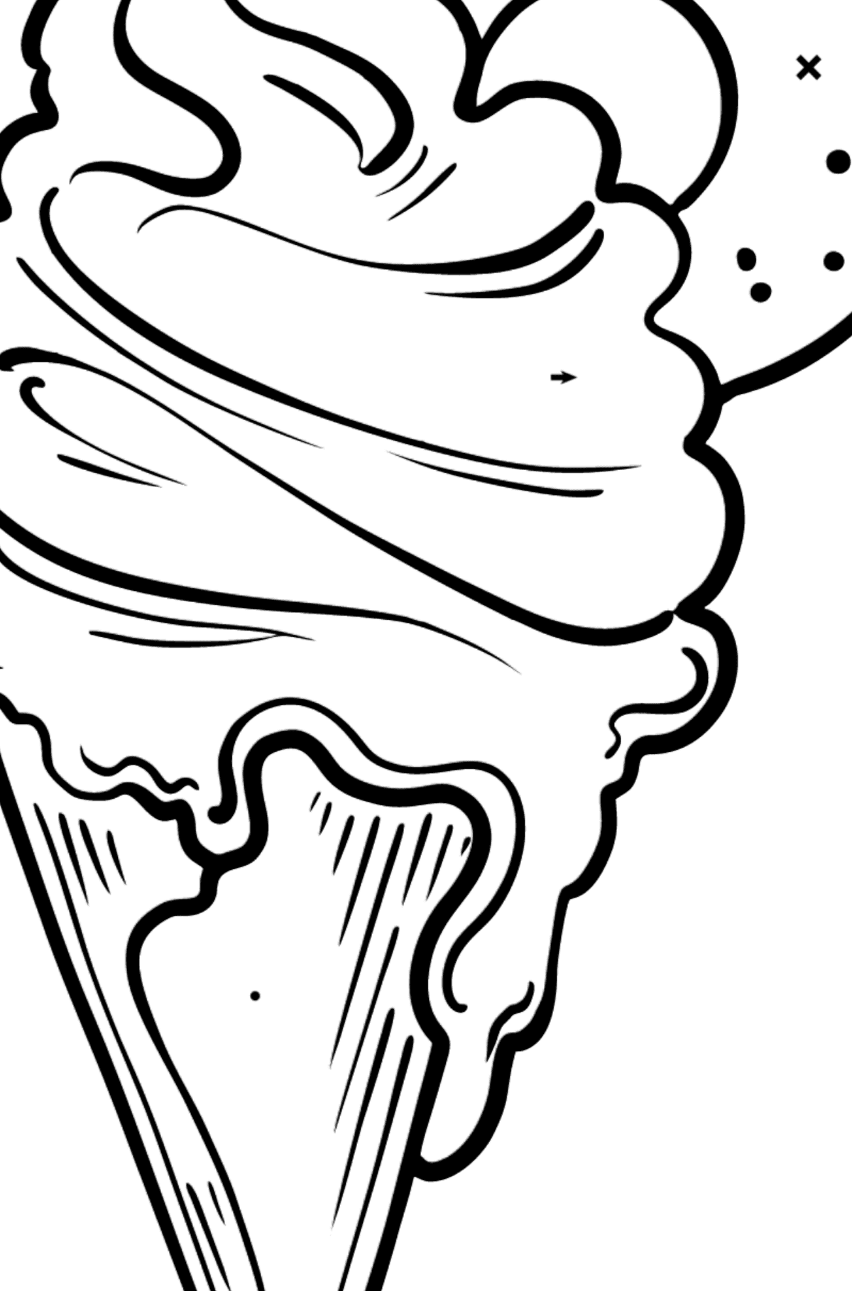 Ice Cream Cone and Pink Lollipop coloring page - Coloring by Symbols for Kids