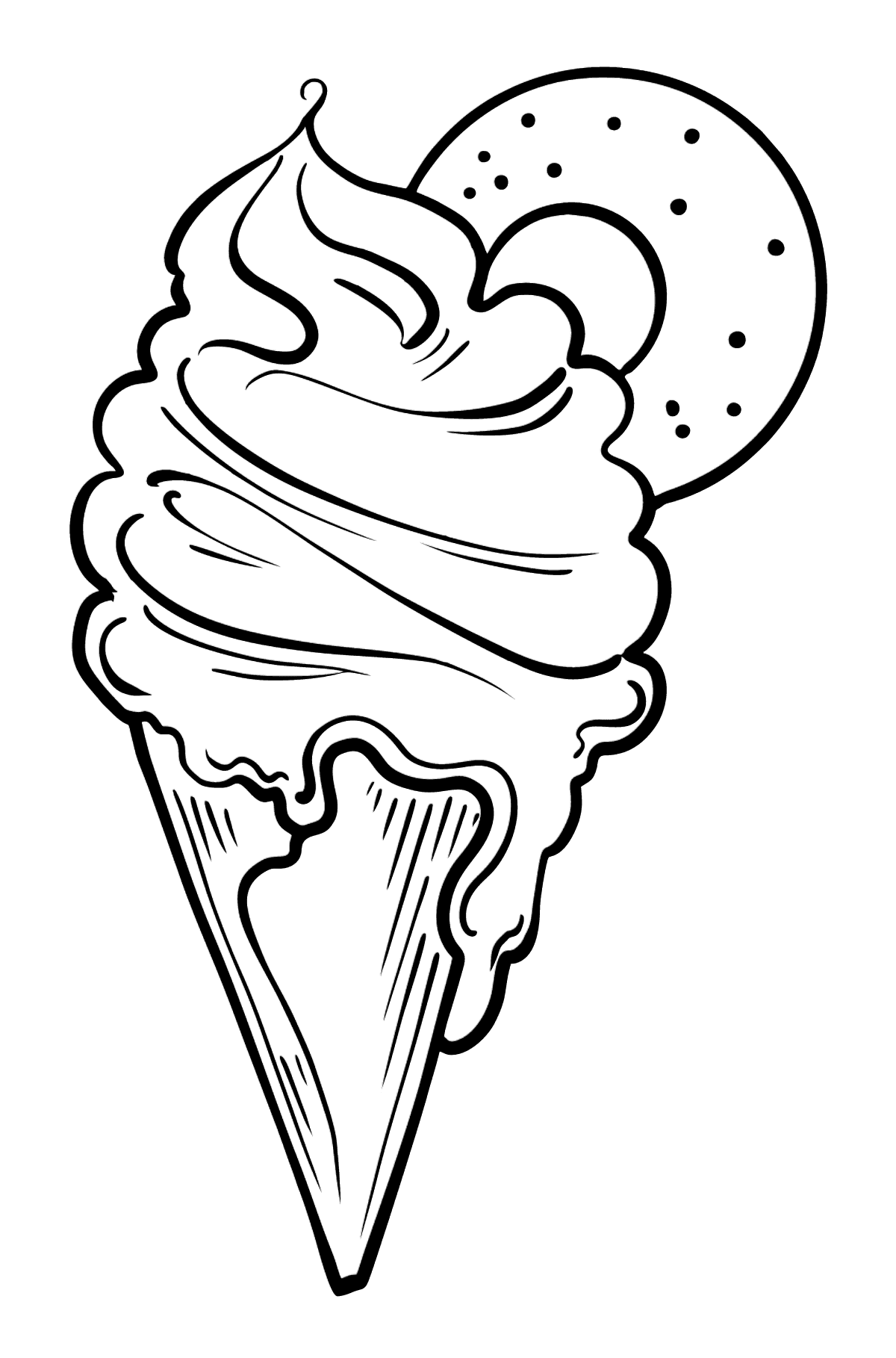 Ice Cream Cone and Pink Lollipop coloring page - Coloring Pages for Kids
