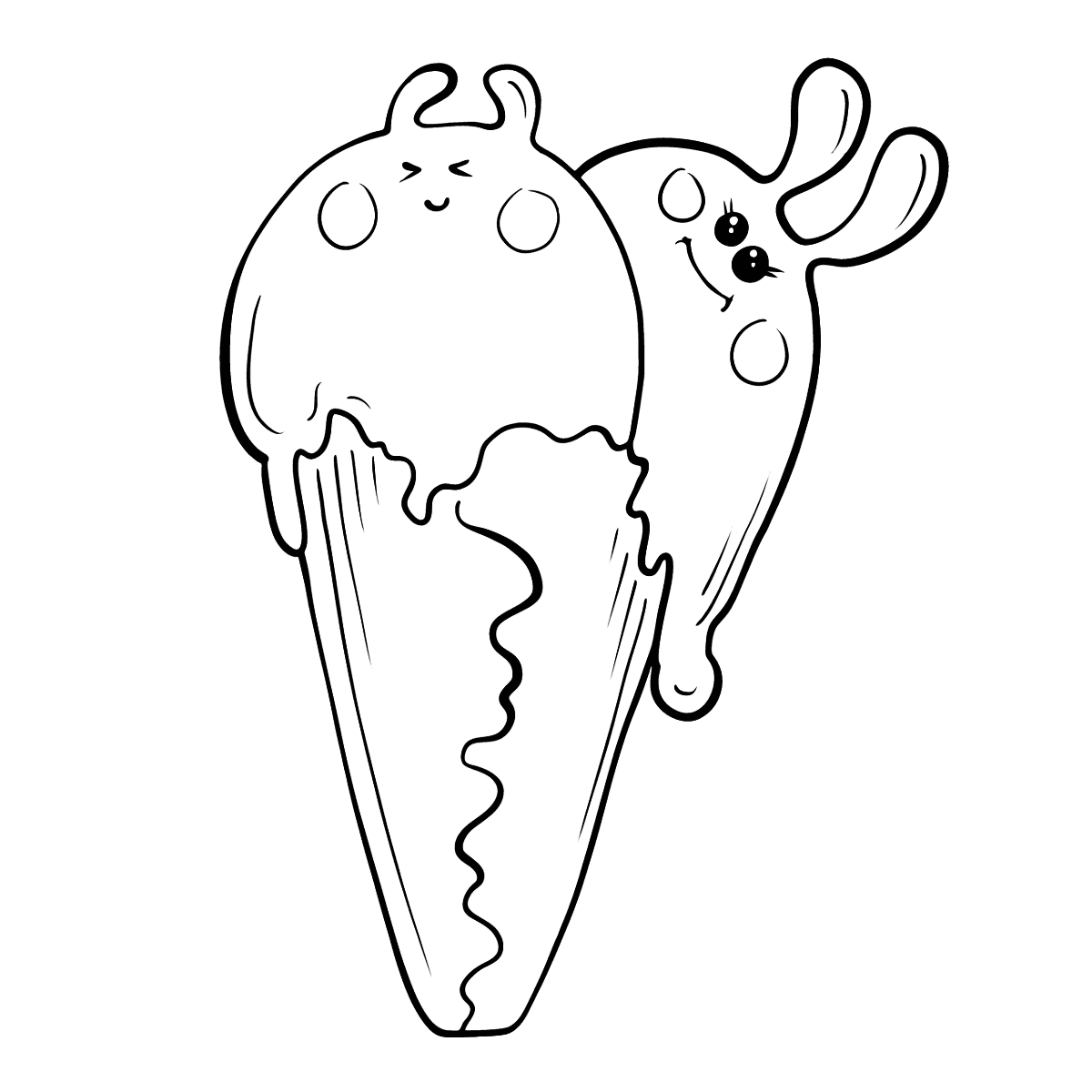 Раскраски мороженое созданы иллюстратором для маленьких сластен