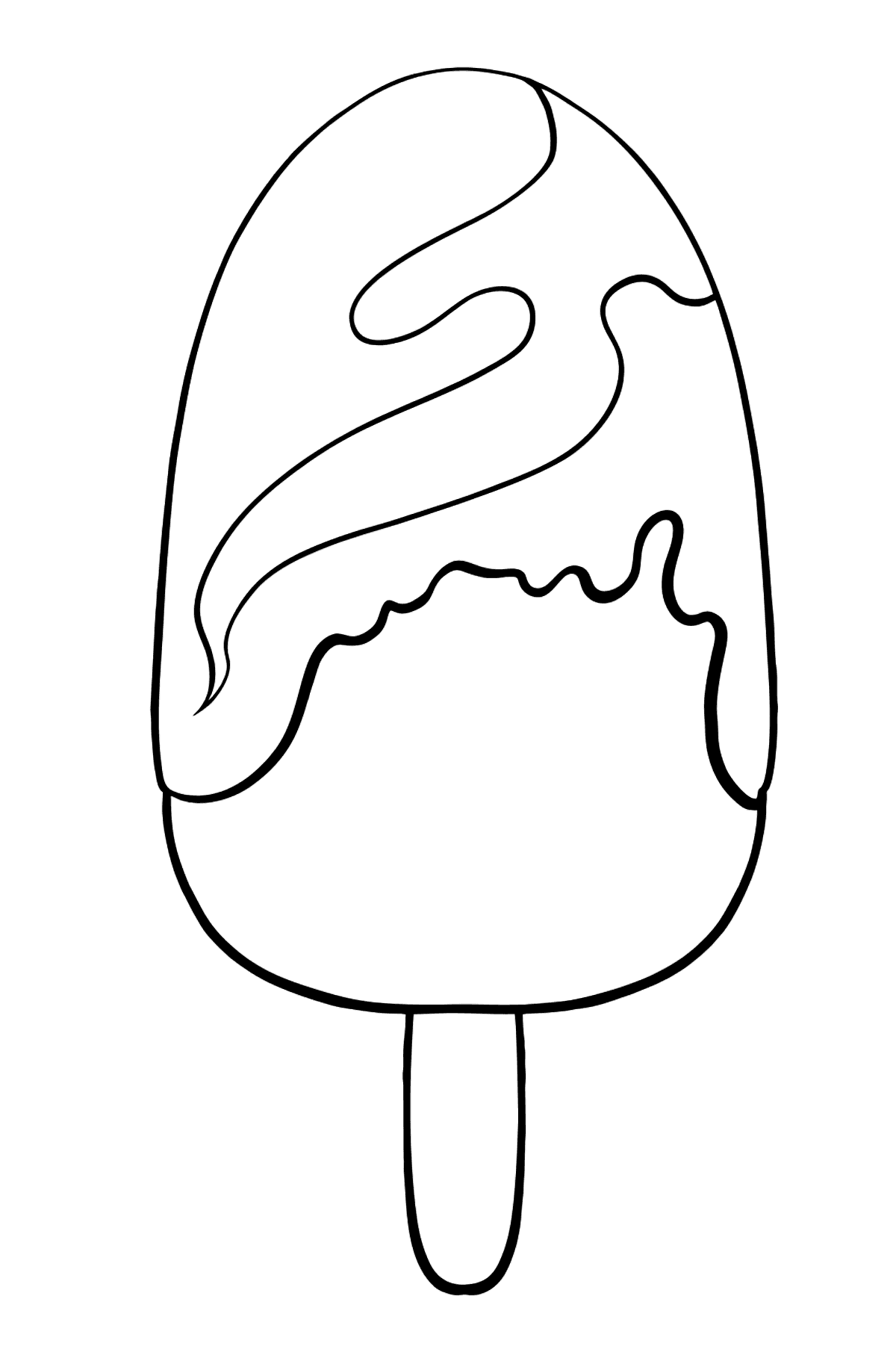 Розмальовка Морожене з шоколадом і сиропом - Розмальовки для дітей