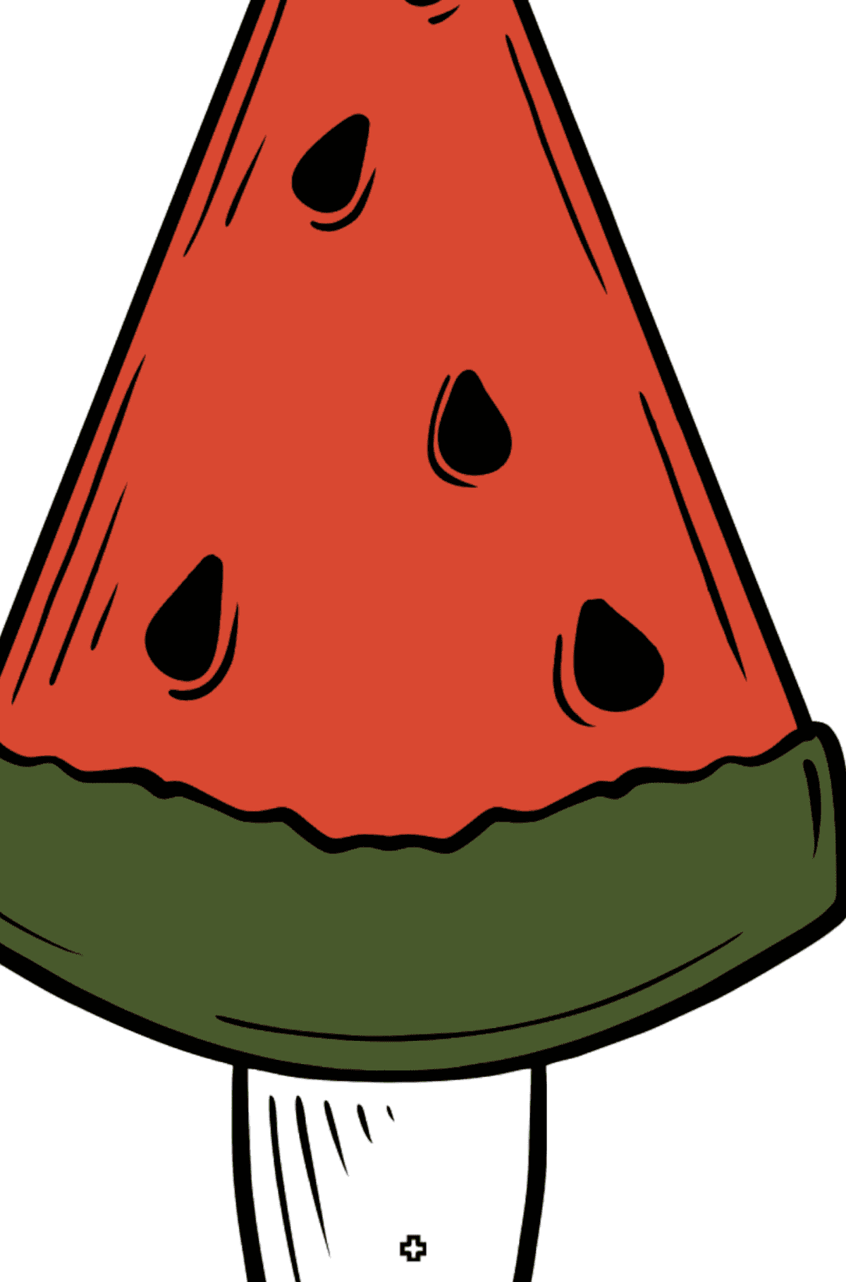 Watermelon Ice Cream Popsicle coloring page - Coloring by Geometric Shapes for Kids