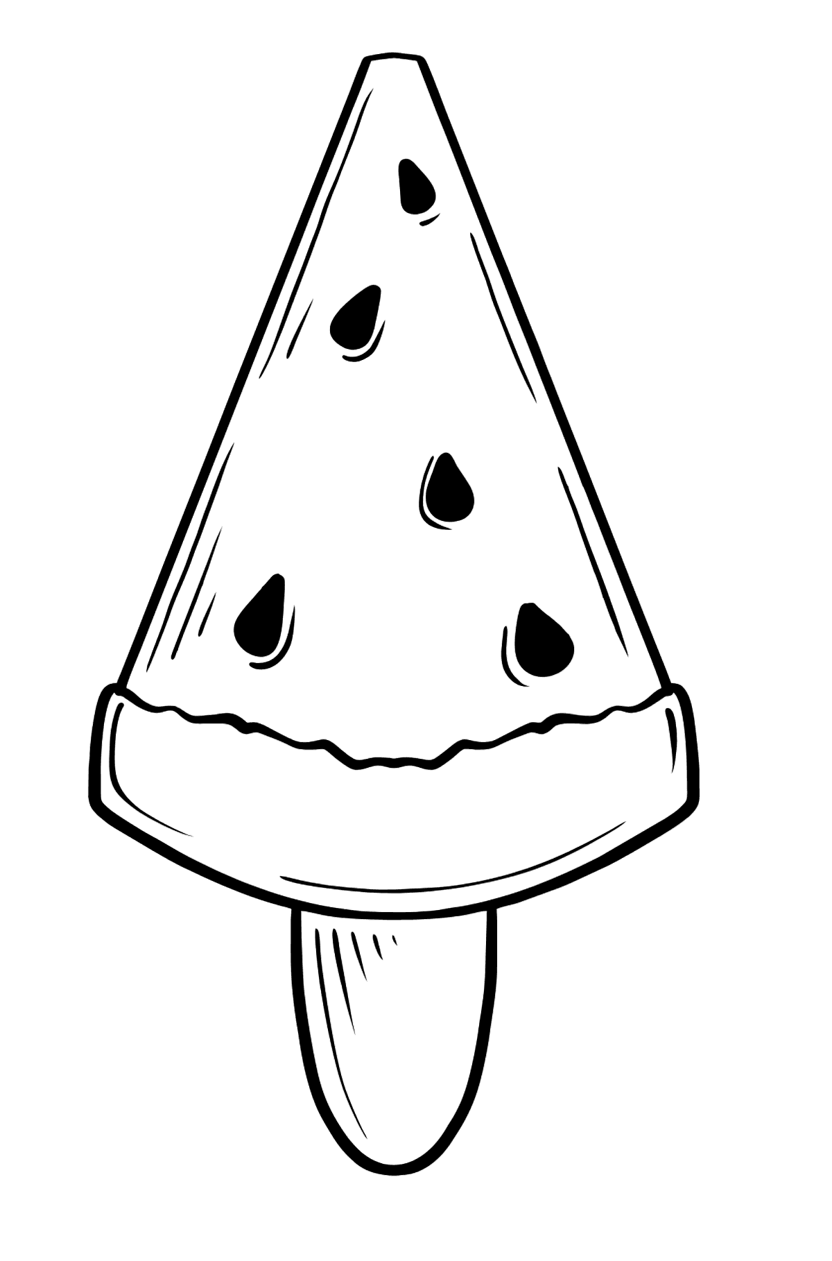 Watermelon Ice Cream Popsicle coloring page - Coloring Pages for Kids