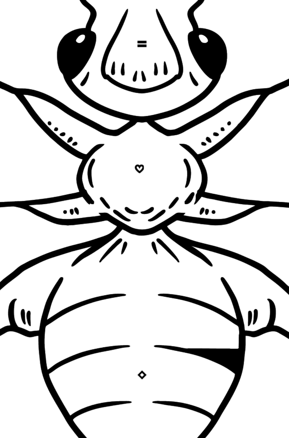 Mrówka kolorowanka dla maluchów - Kolorowanie według symboli i figur geometrycznych dla dzieci