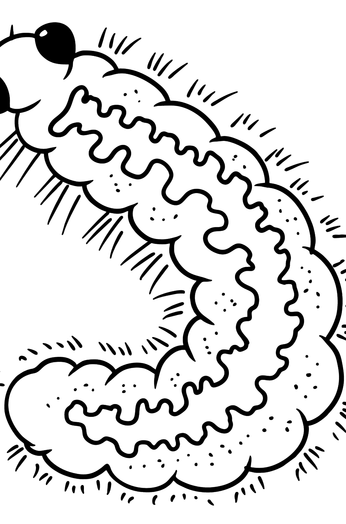 Раскраска Гусеница - Картинки для Детей
