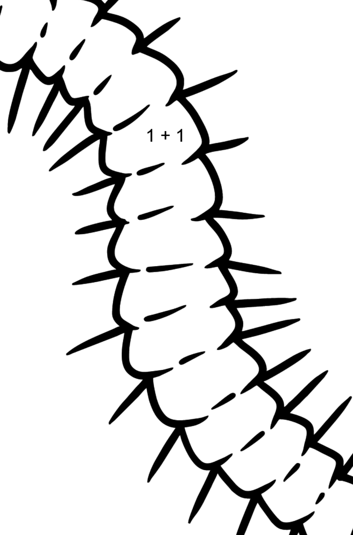 Centipede coloring page - Math Coloring - Addition for Kids