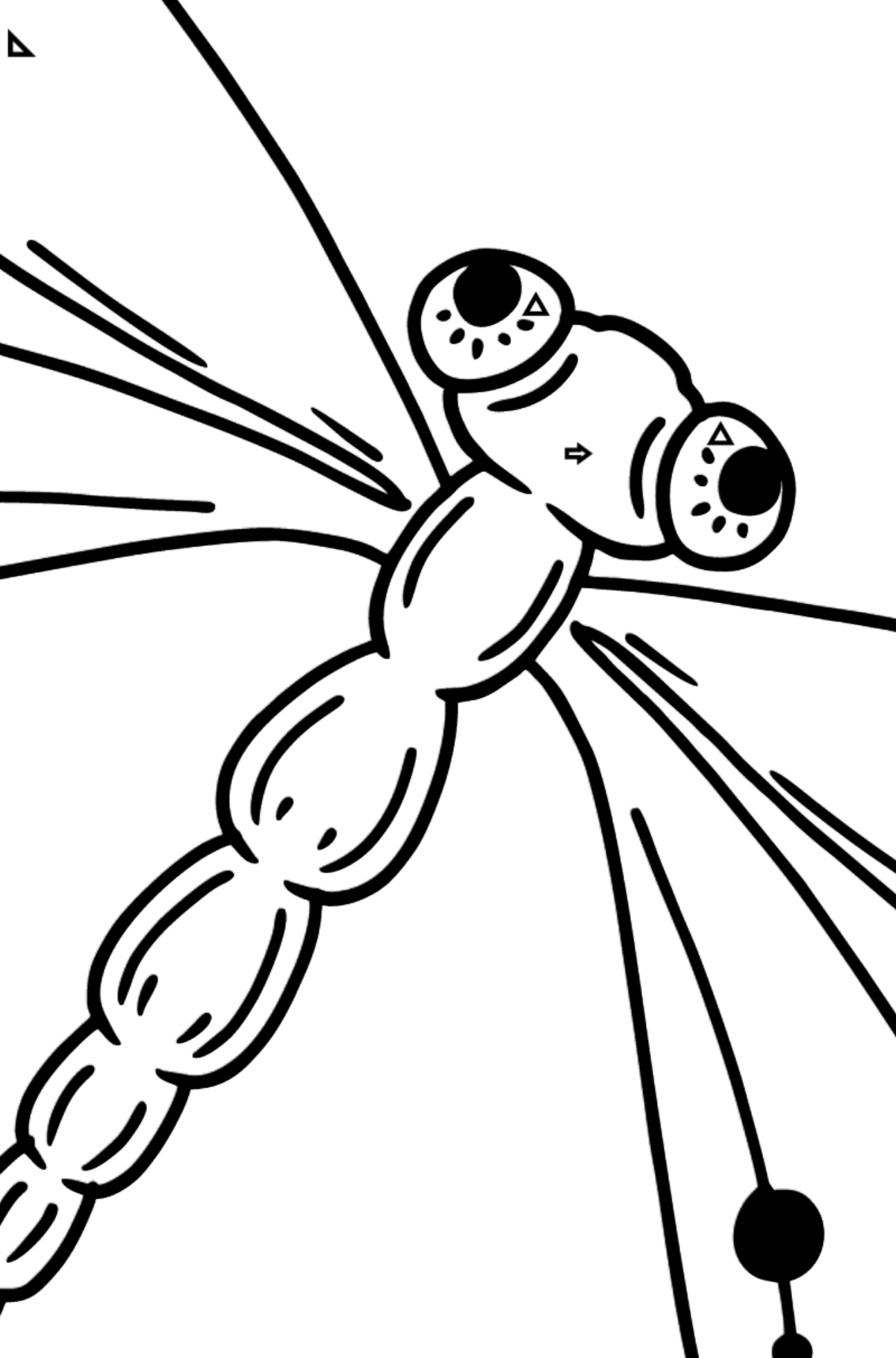 Omalovánka vážka - Omalovánka podle Geometrických tvarů pro děti