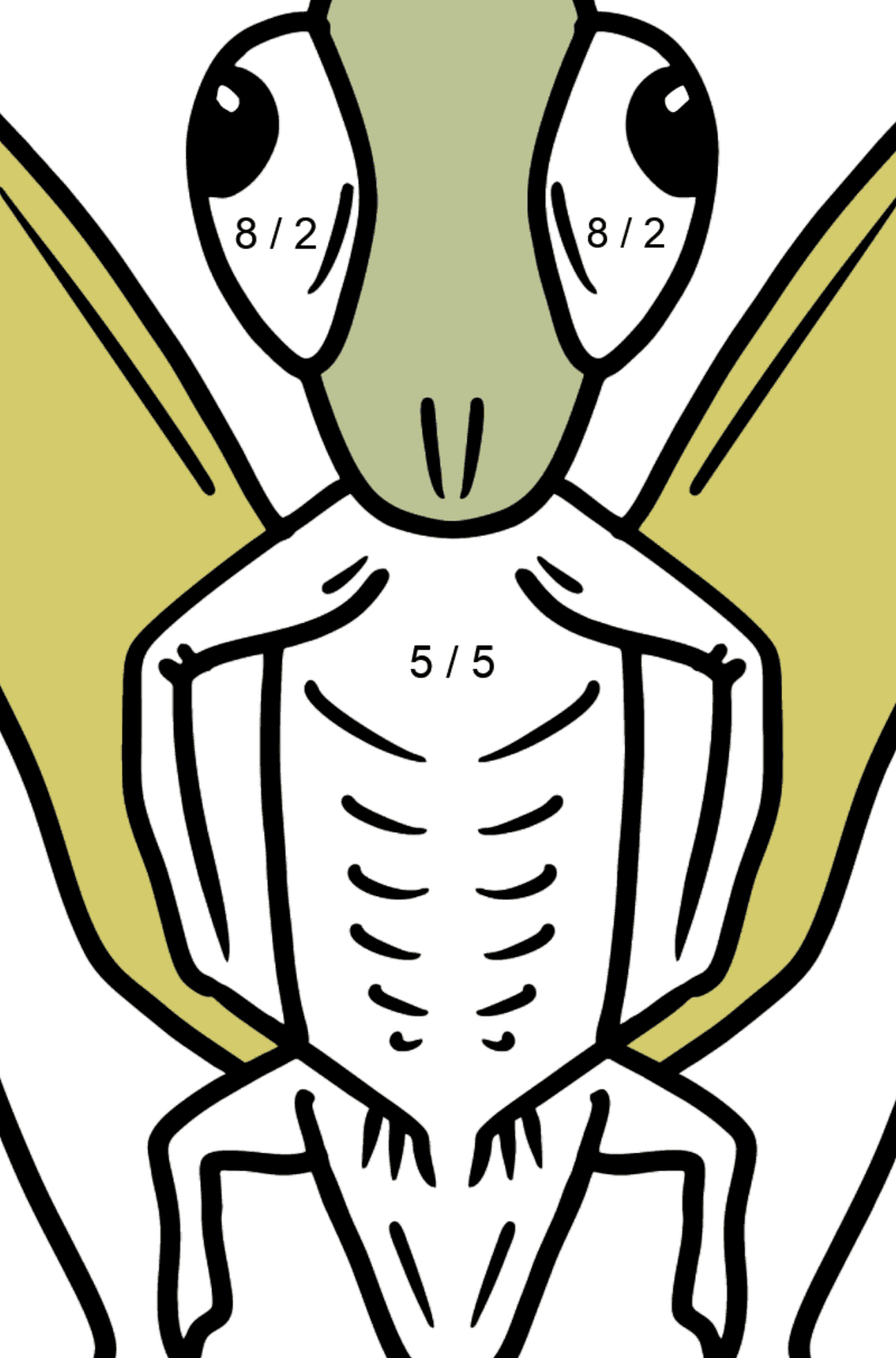 Grasshopper coloring page - Math Coloring - Division for Kids