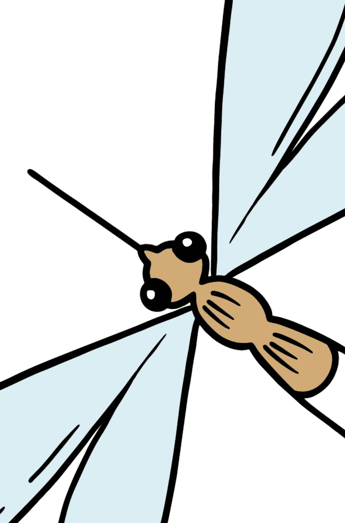 Раскраска Комар - По Символам для Детей