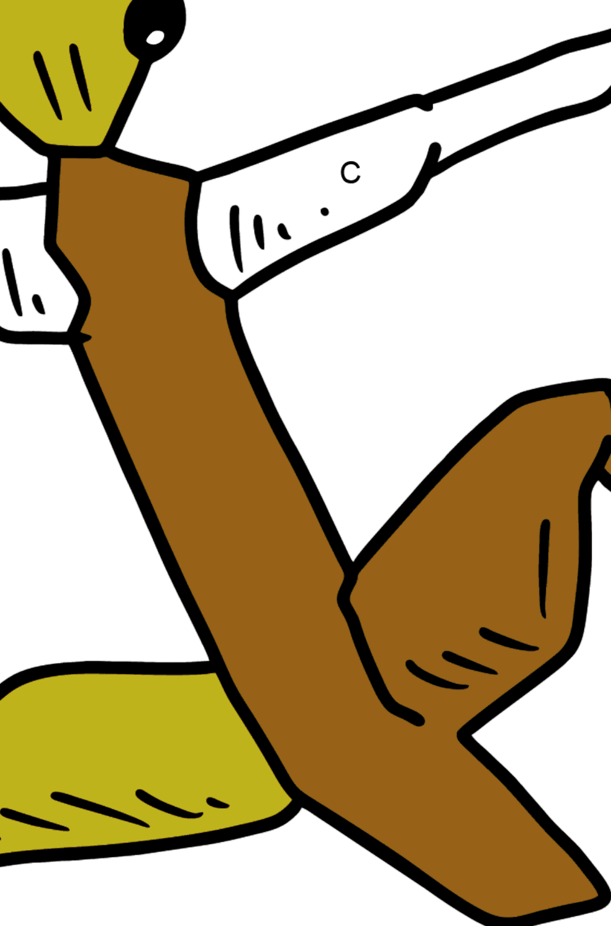 Desenho de Inseto de vara para colorir - Colorir por Letras para Crianças