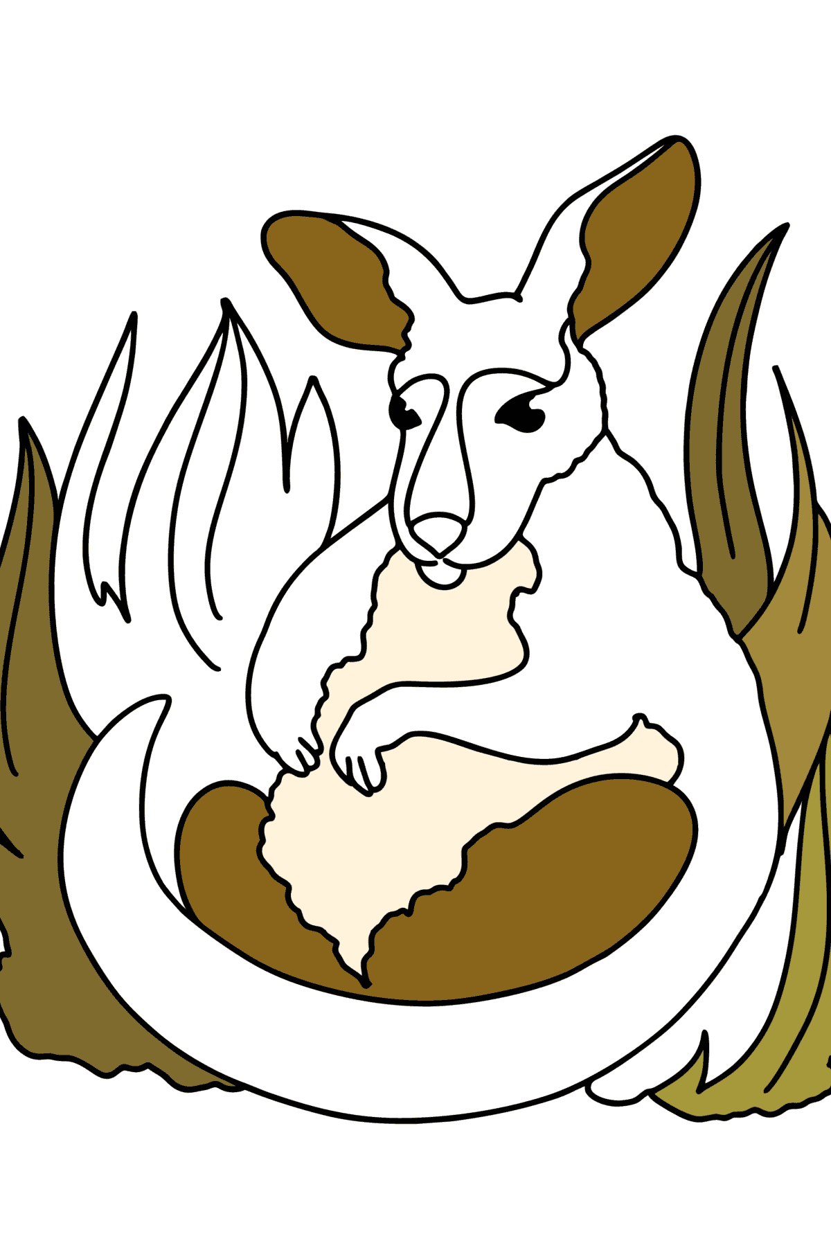 Раскраска Очаровательный Малыш кенгуру - Картинки для Детей