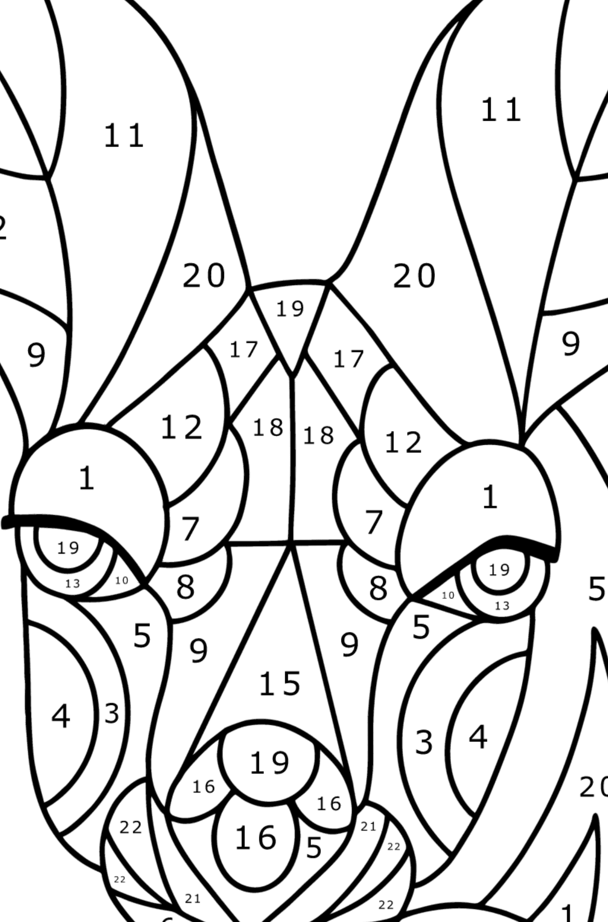 Antistress Kangaroo coloring page - Coloring by Numbers for Kids