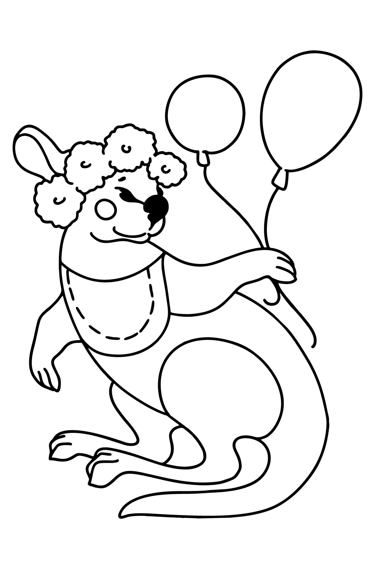 Beautiful Coloring page - Cartoon Baby Kangaroo - Coloring Pages for Kids