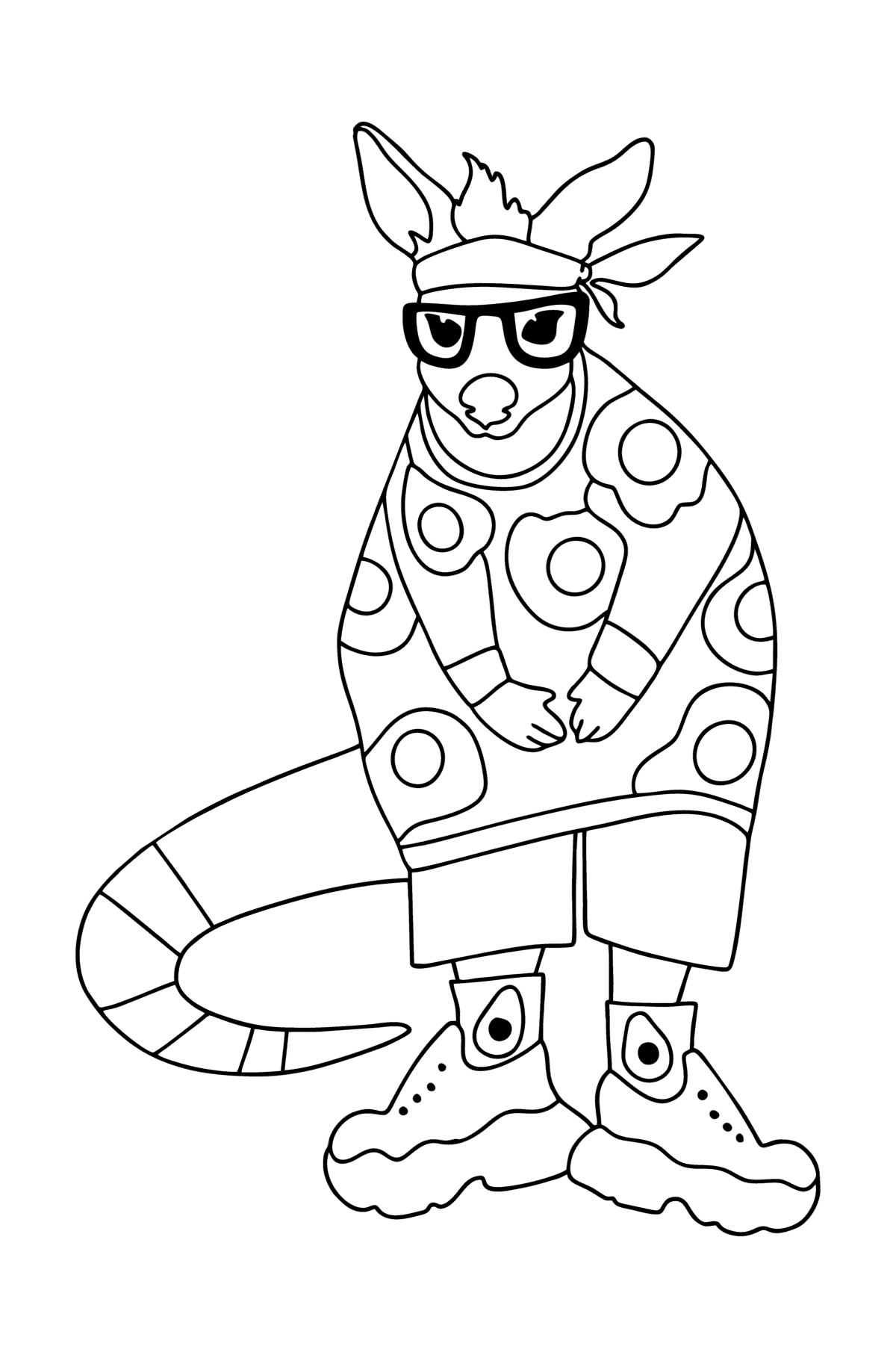 Cartoon Kangaroo coloring page - Coloring Pages for Kids