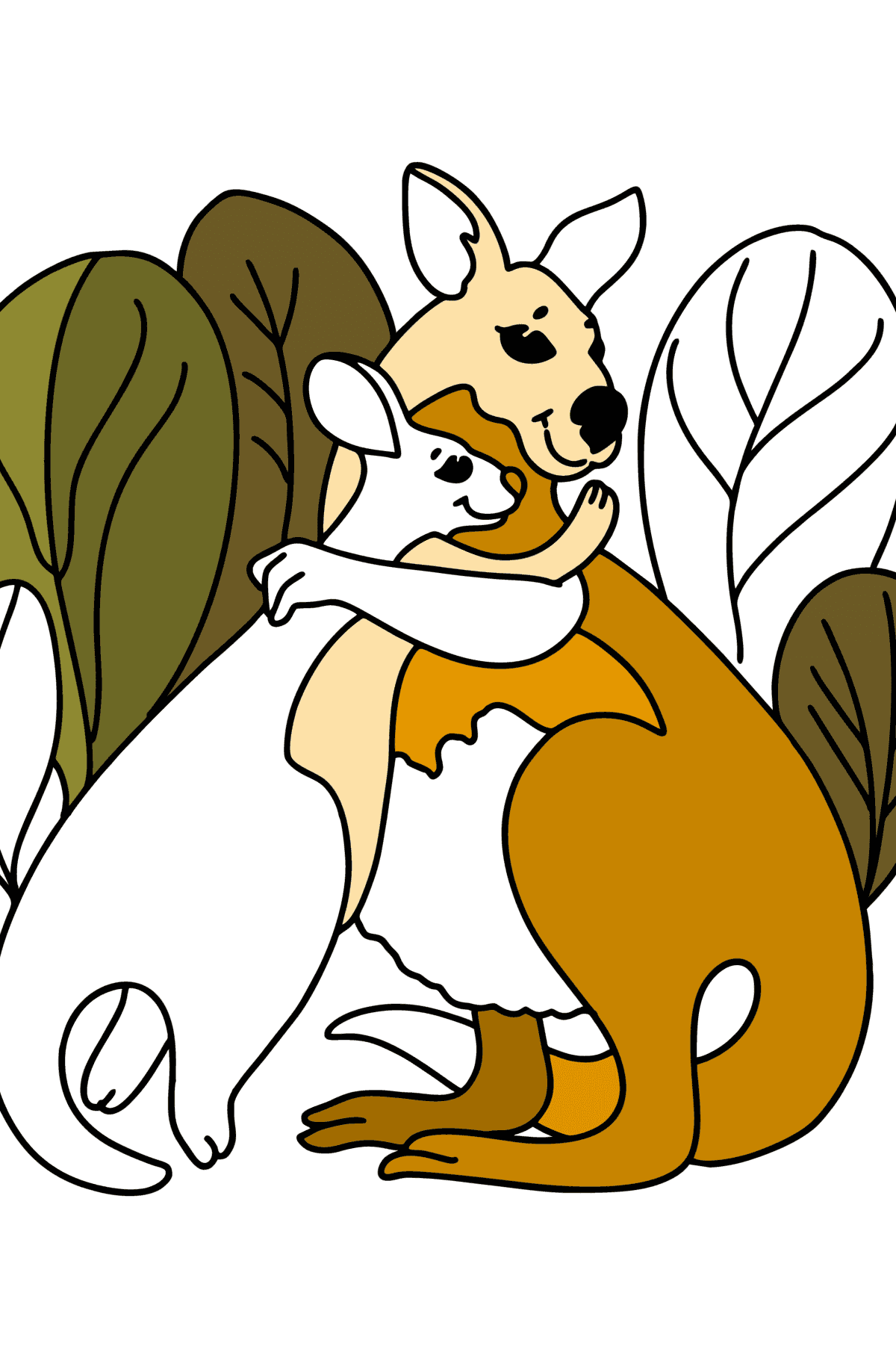 Kolorowanka uroczy kangur - Kolorowanki dla dzieci
