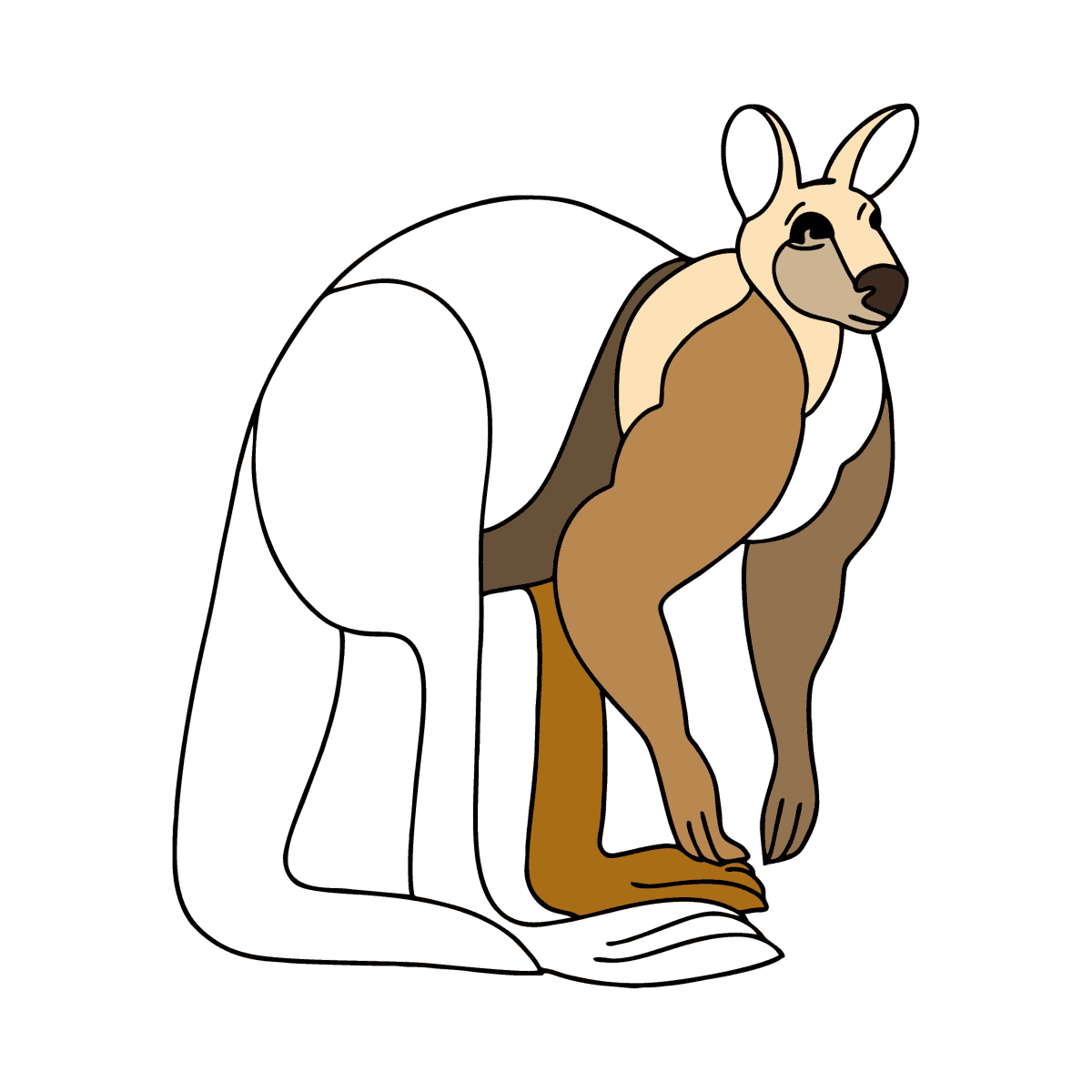 Ginger Kangaroo coloring page ♥ Online and Print for Free!