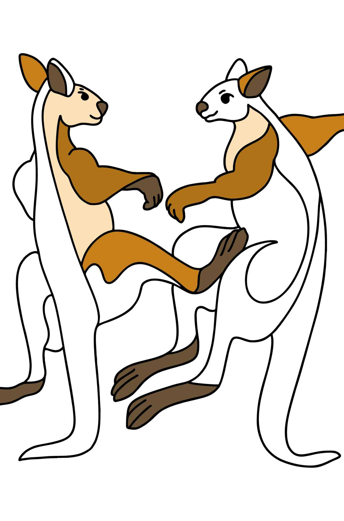 Kangaroo Wrestling coloring page - Coloring Pages for Kids