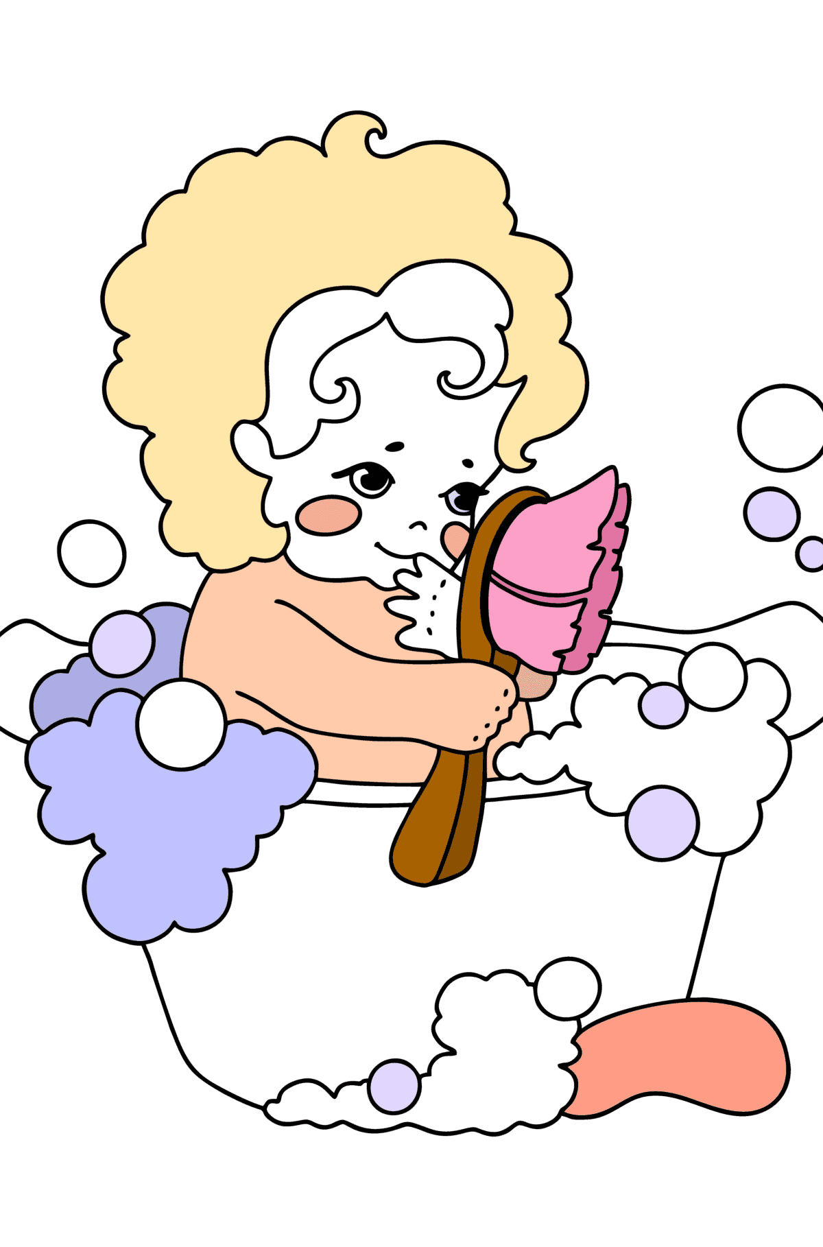 Desenho Banho de bebê para colorir - Imagens para Colorir para Crianças