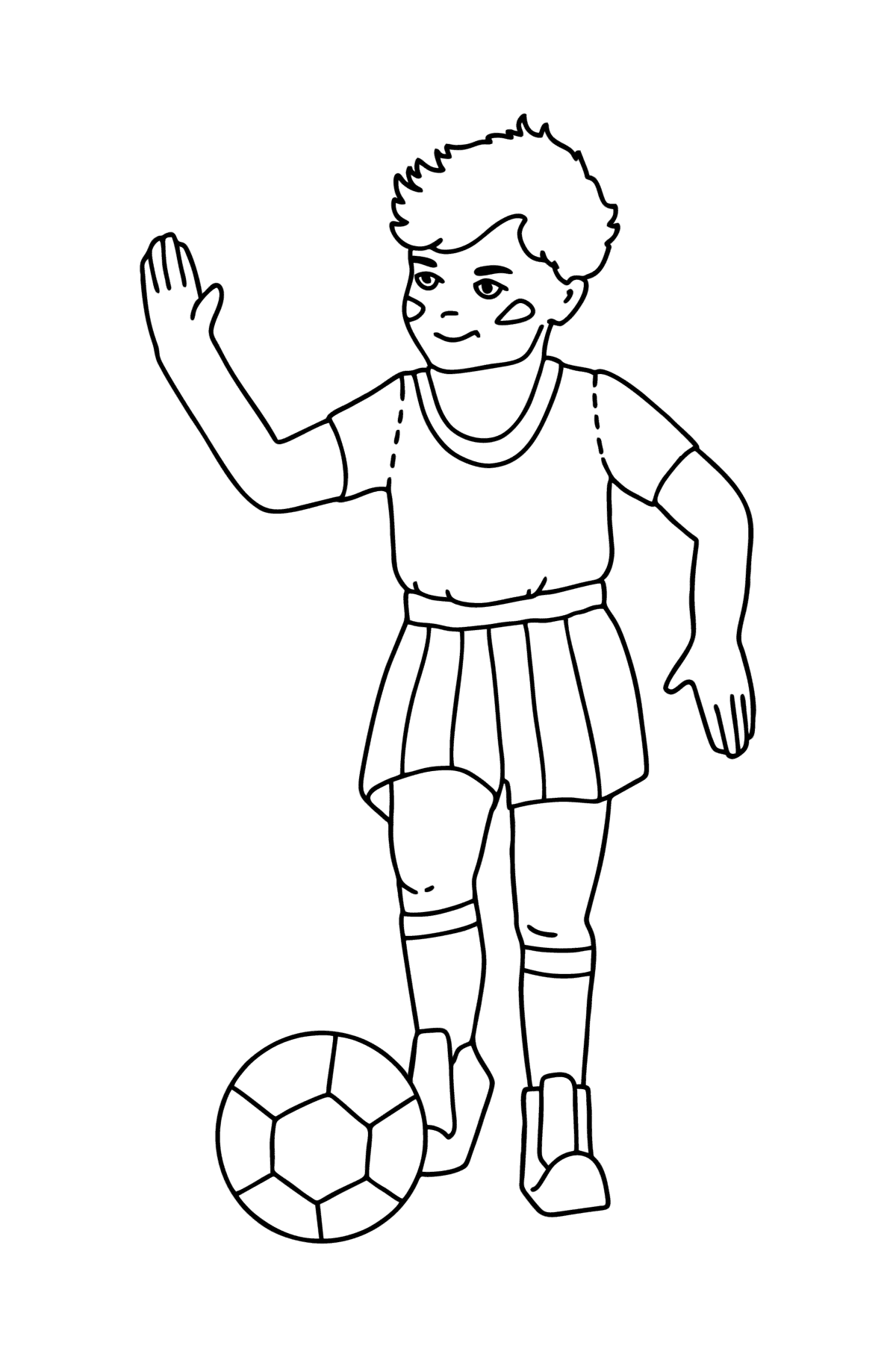 Boy soccer player сoloring page - Coloring Pages for Kids