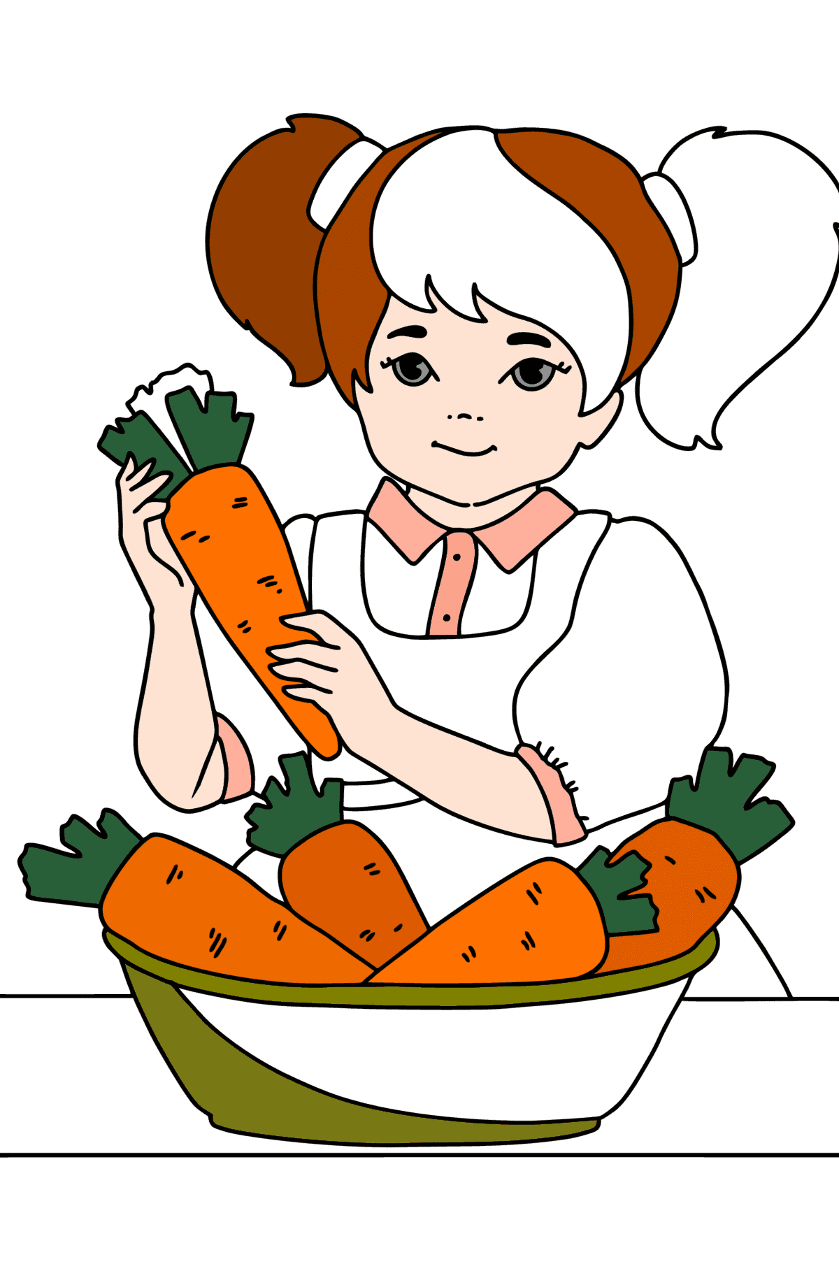 Girl in the kitchen сoloring page - Coloring Pages for Kids