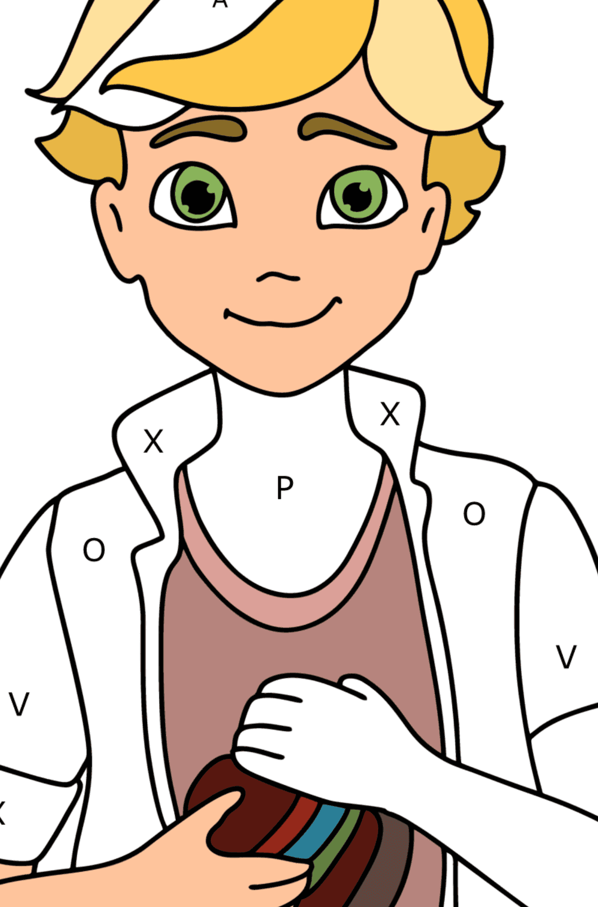 Värityskuva Adrian - Väritys Kirjaimien mukaan lapsille