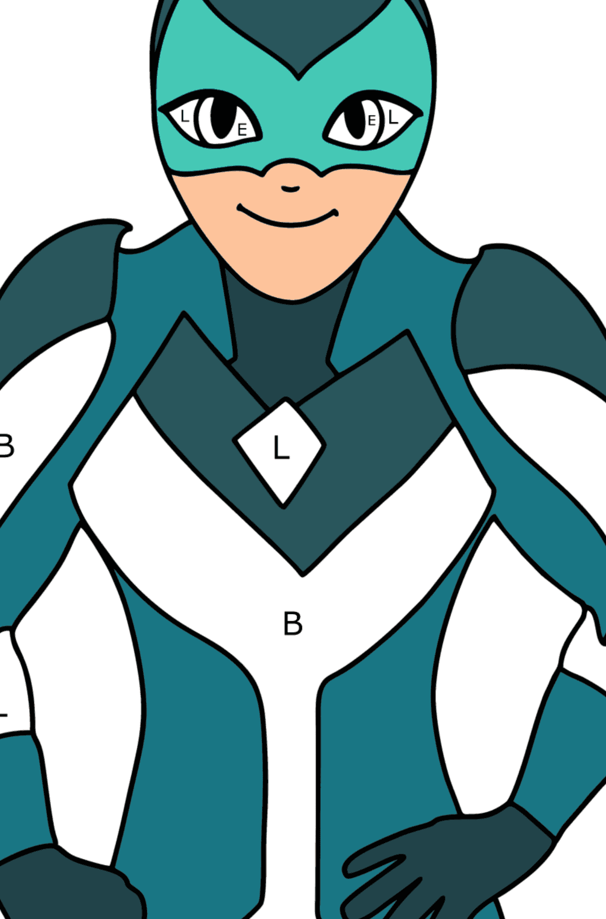 Värityskuva Aspik Ladybug - Väritys Kirjaimien mukaan lapsille