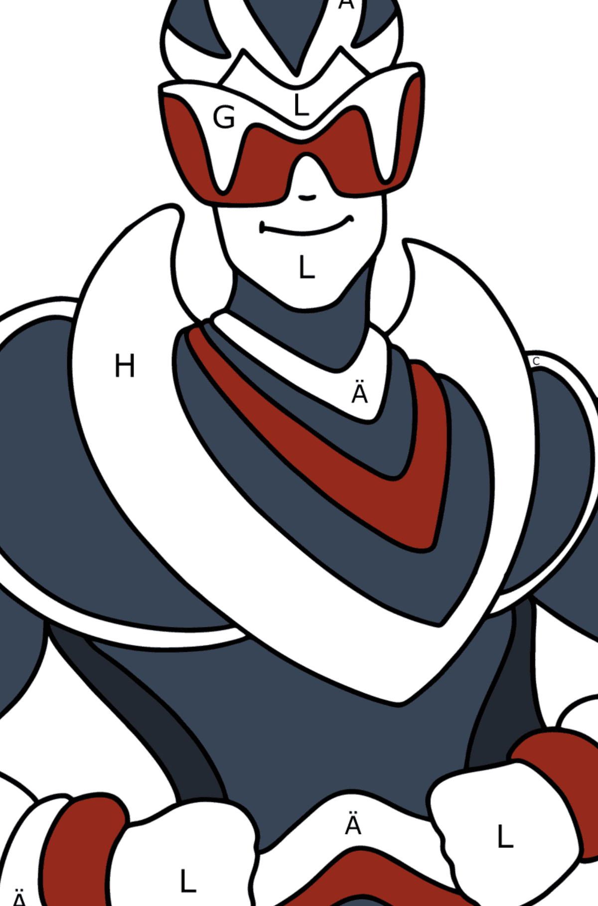 Målarbild Gabriel Agreste Hawk Moth - Färgläggning av bokstäver för barn