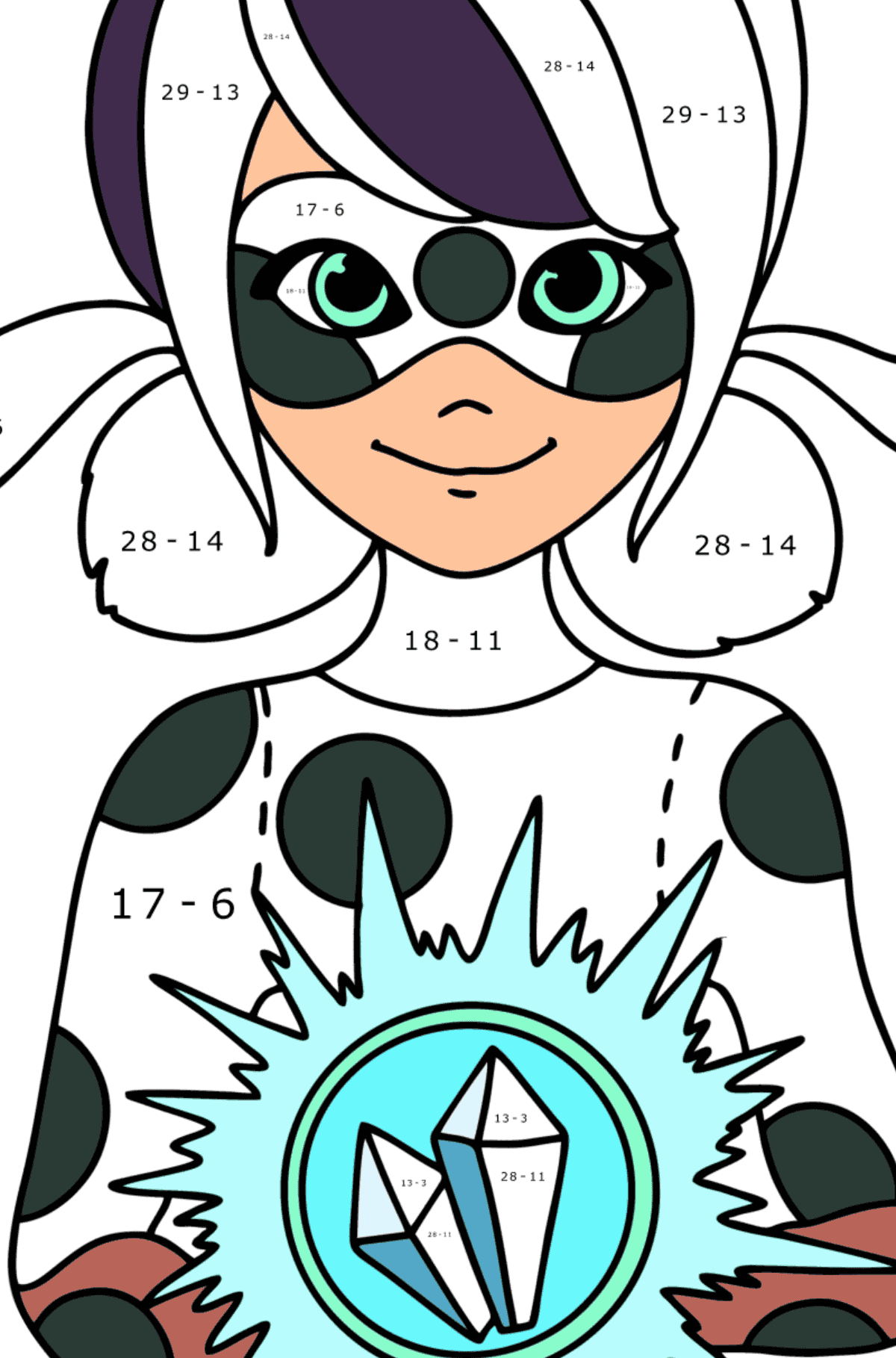 Kifestő Lady Ice - Matematikai színezés - kivonás gyerekeknek