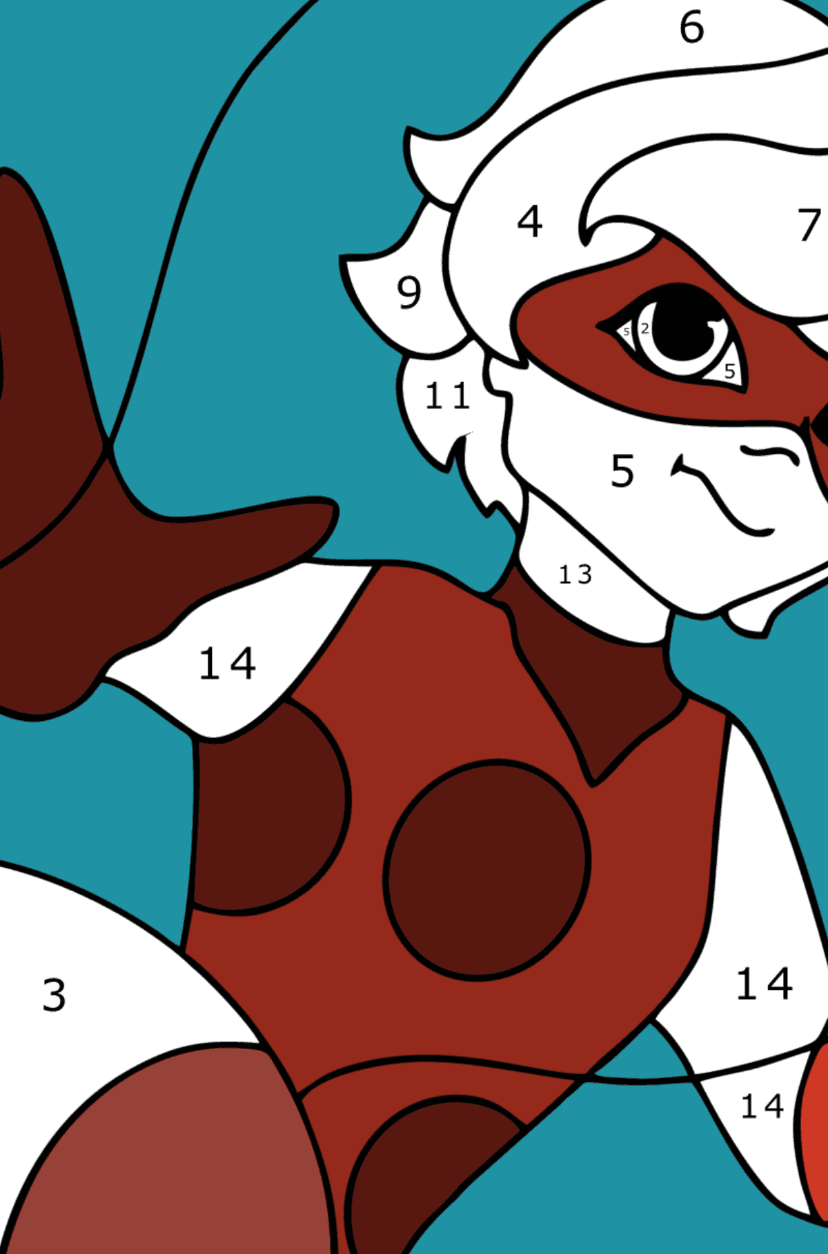 Раскраска Мистер Баг - По Номерам для Детей