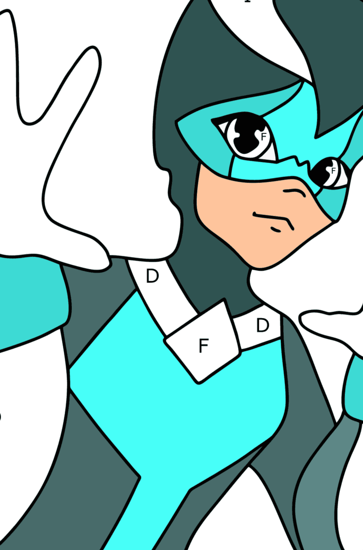 Värityskuva Snake Noir - Väritys Kirjaimien mukaan lapsille