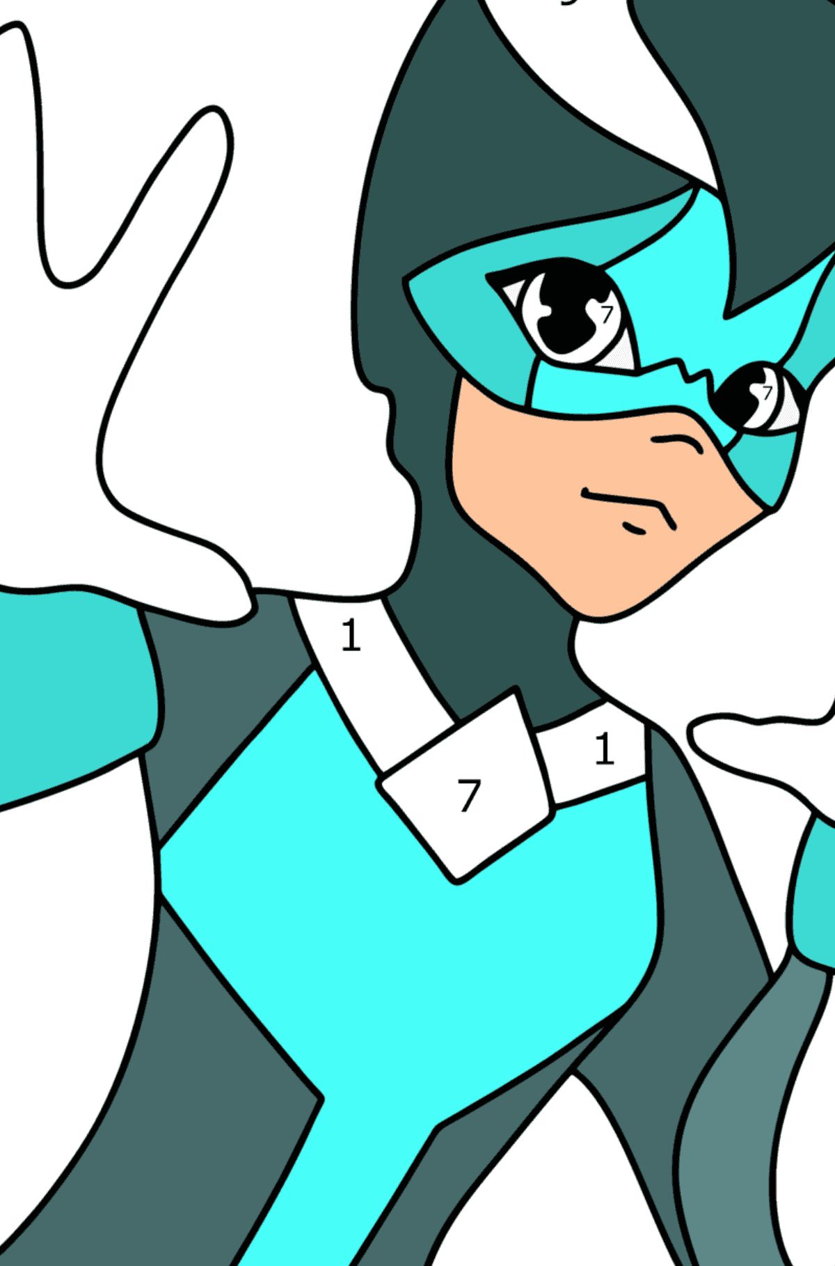 Раскраска Змеекот - По Номерам для Детей