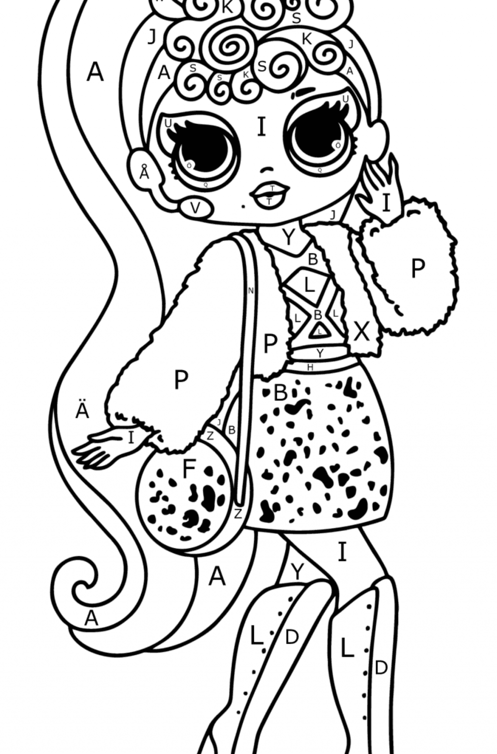 Målarbild LOL OMG Lady Diva | Coloring-for-Kids.com