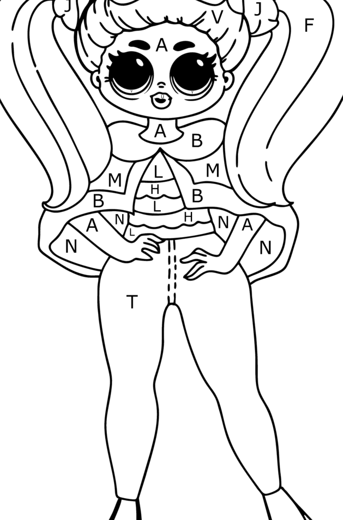 Coloring page LOL Surprise OMG - Coloring by Letters for Kids