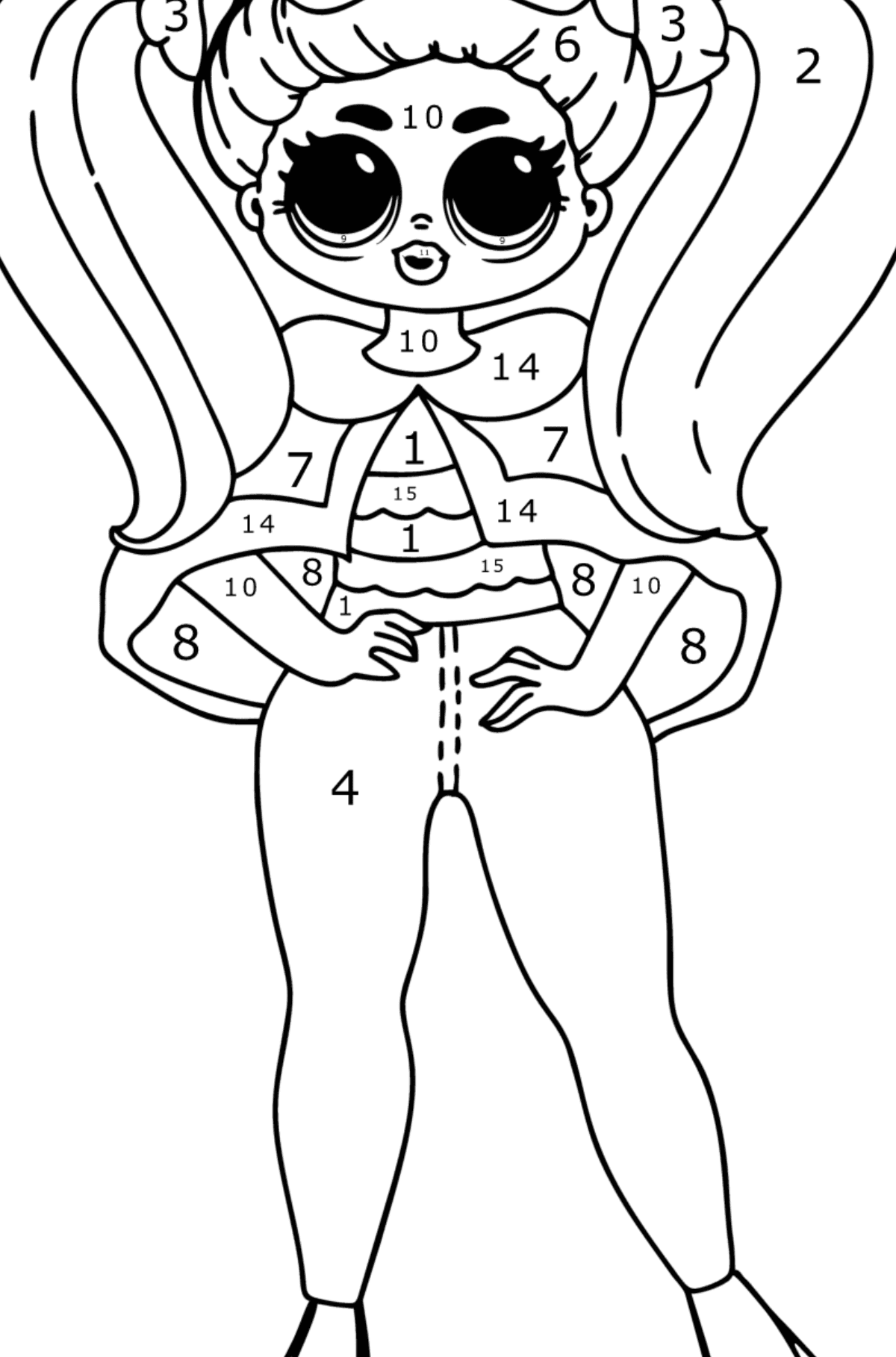 Coloring page LOL Surprise OMG - Coloring by Numbers for Kids
