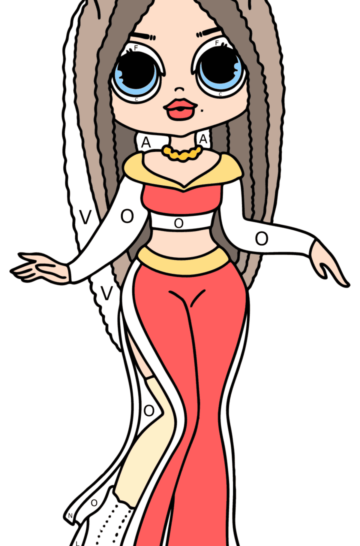 Colouring page LOL OMG Swag - Coloring by Letters for Kids