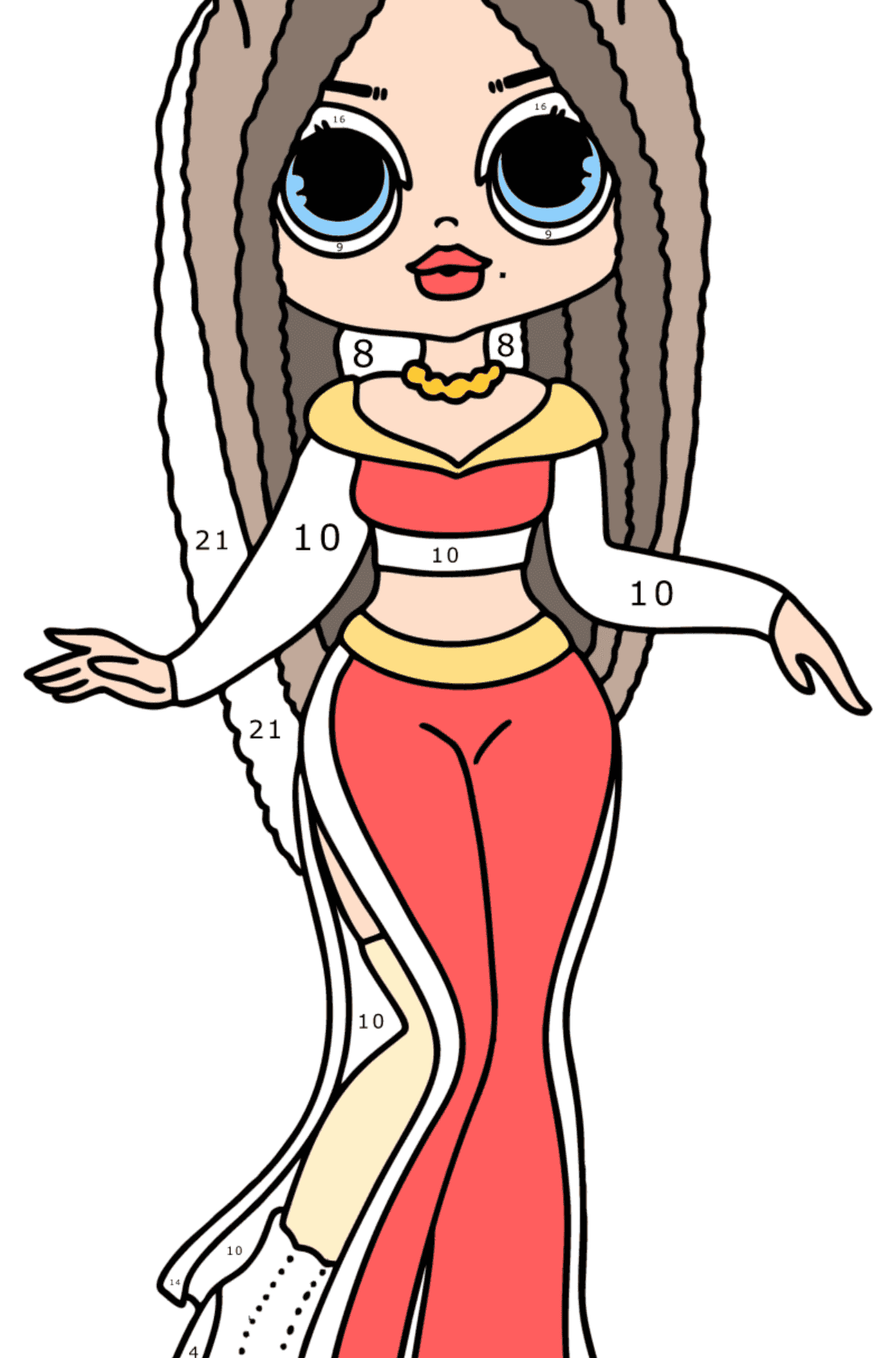 Desen de colorat LOL OMG Swag - Desen de colorat după Număr pentru copii