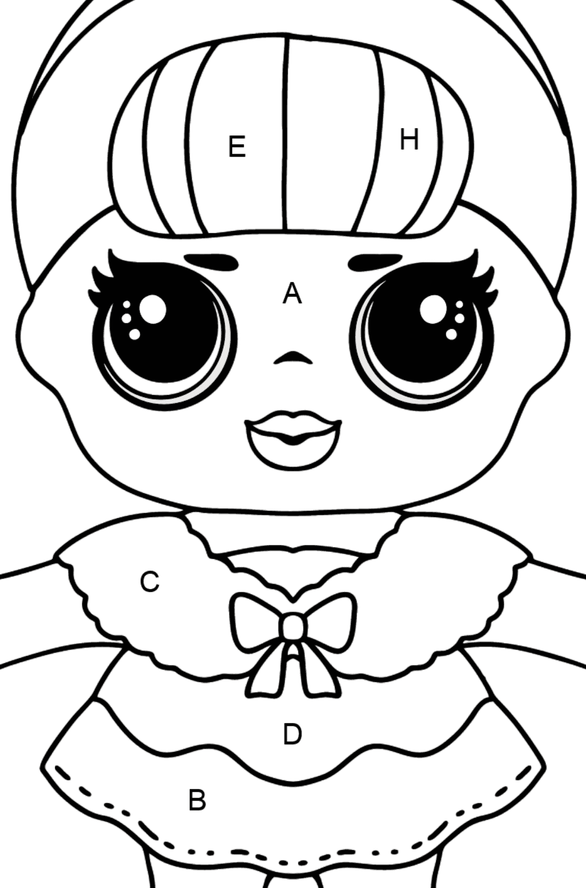 LOL Surprise Doll Crystal Queen - Coloring by Letters for Kids
