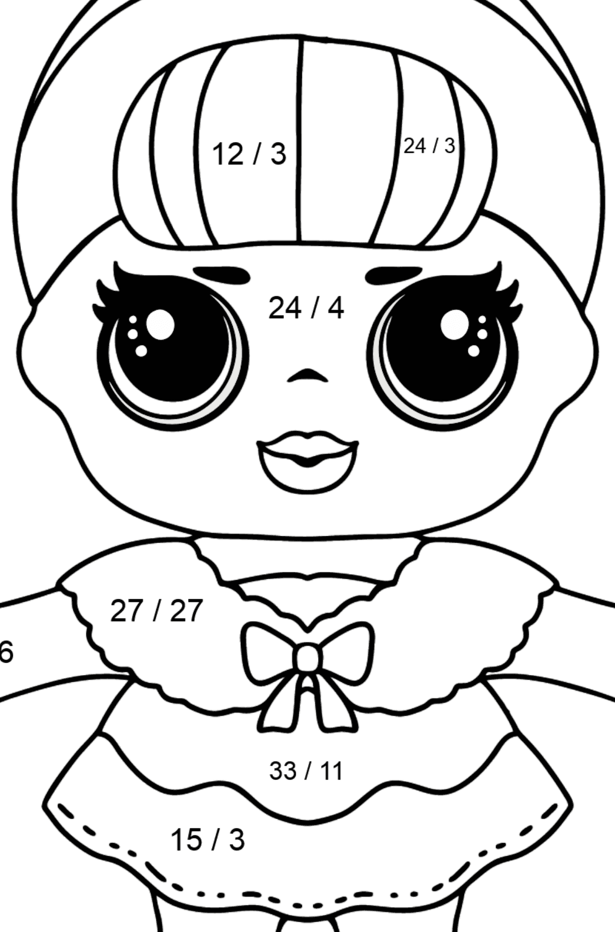 LOL Surprise Doll Crystal Queen - Math Coloring - Division for Kids