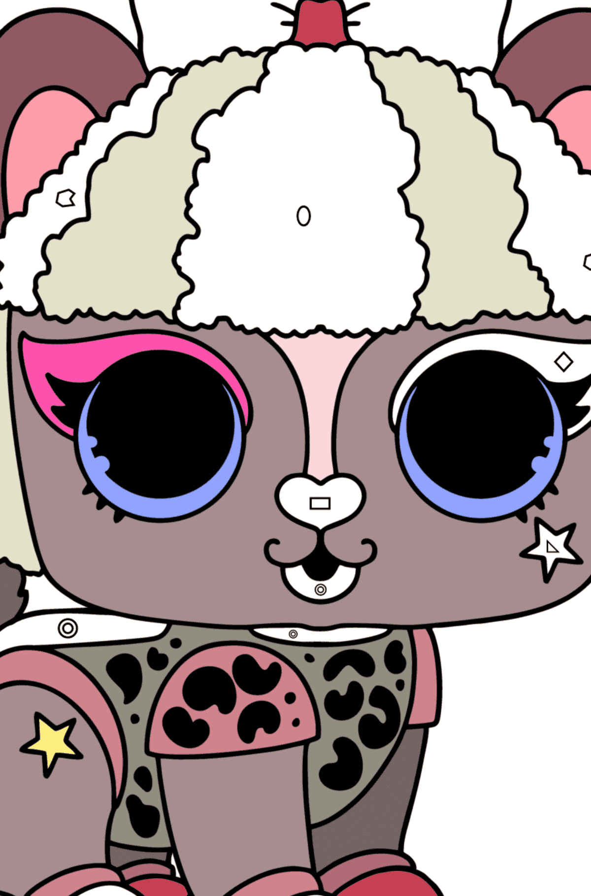 Coloriage LOL Surprise Diva Stripes - Coloriage par Formes Géométriques pour les Enfants