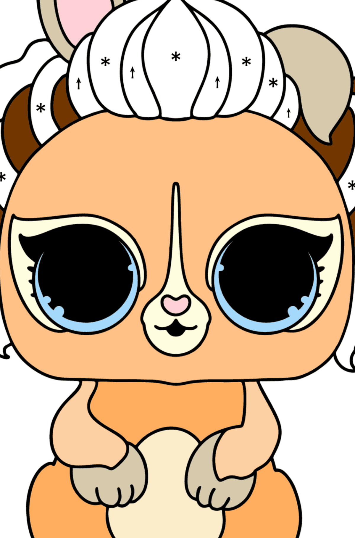 Kolorowanka LOL Surprise Instabunny - Kolorowanie według symboli dla dzieci