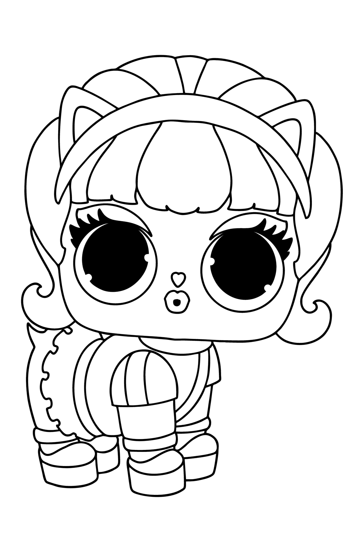 Tegning til farvning LOL Surprise Kitty 500 Winter Disco - Tegninger til farvelægning for børn