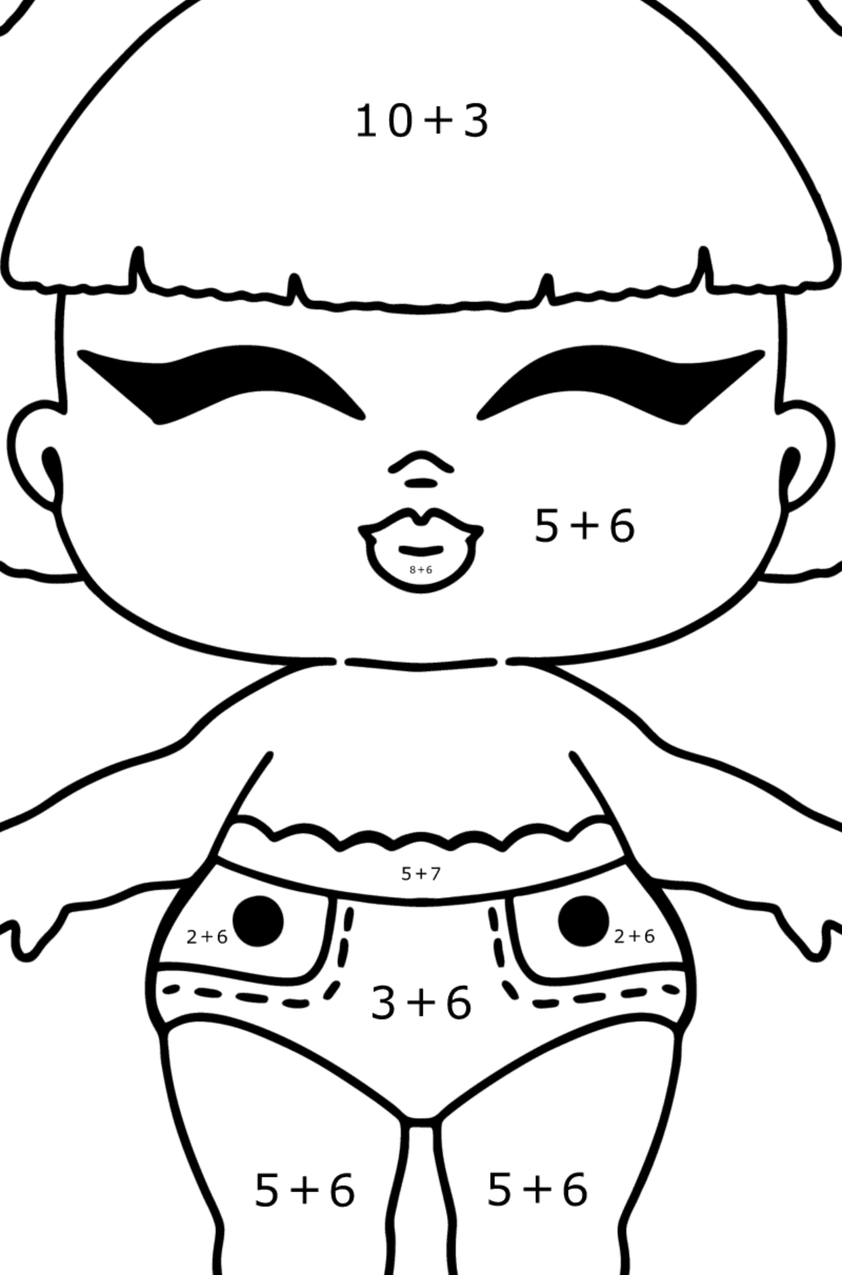LOL Surprise Lil Pranksta coloring page - Math Coloring - Addition for Kids